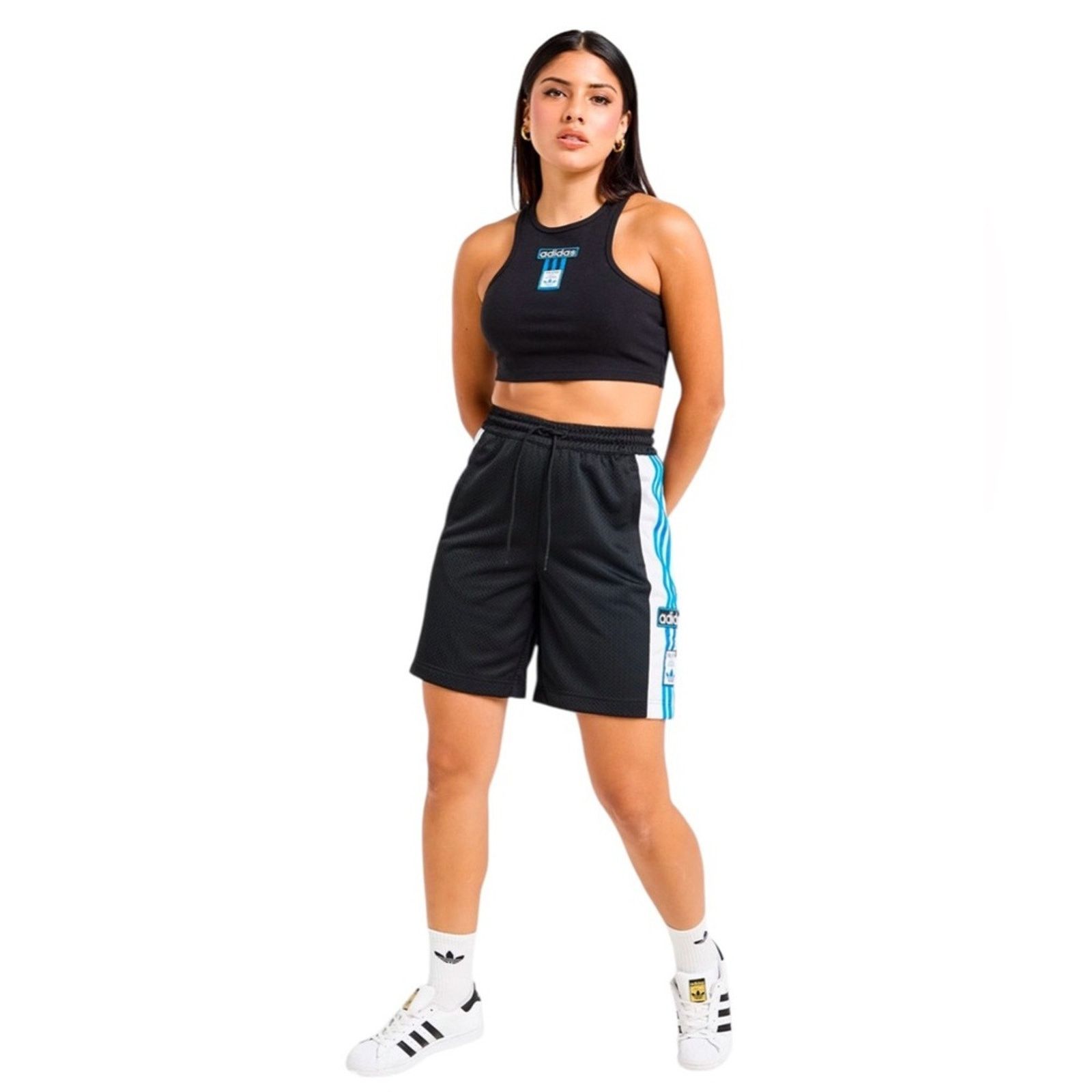 Adidas Adidas Adibreak Cropped Tank Top & Basketball Shorts Set M Size M / US 6-8 / IT 42-44 - 1 Thumbnail