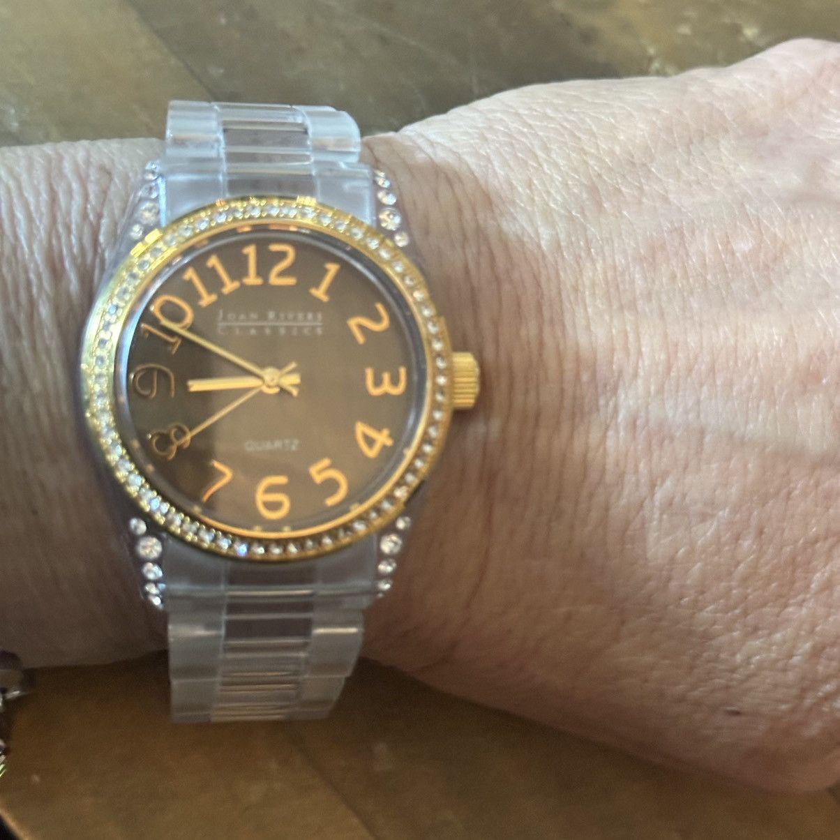 Joan Rivers Vintage Joan Rivers clear acrylic crystal accent watch Size ONE SIZE - 4 Thumbnail