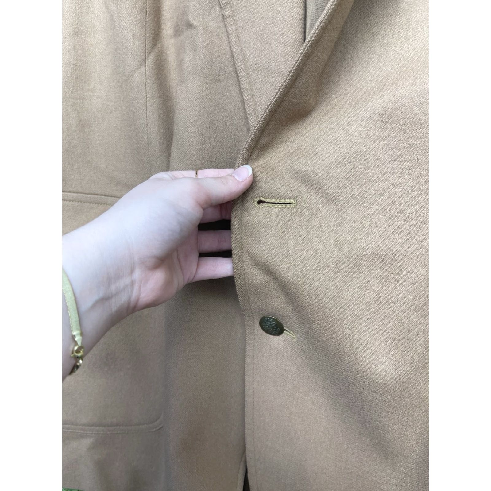 Pendleton VINTAGE Pendleton Blazer Mens 46 Long Wool Beige Sport Coat Jacket Vented Modern Size 46R - 7 Thumbnail