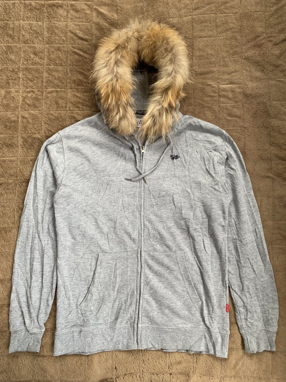 image of Avant Garde x Le Grande Bleu L G B Ills Standard Fur Ziphoodie in Grey, Men's (Size Medium)