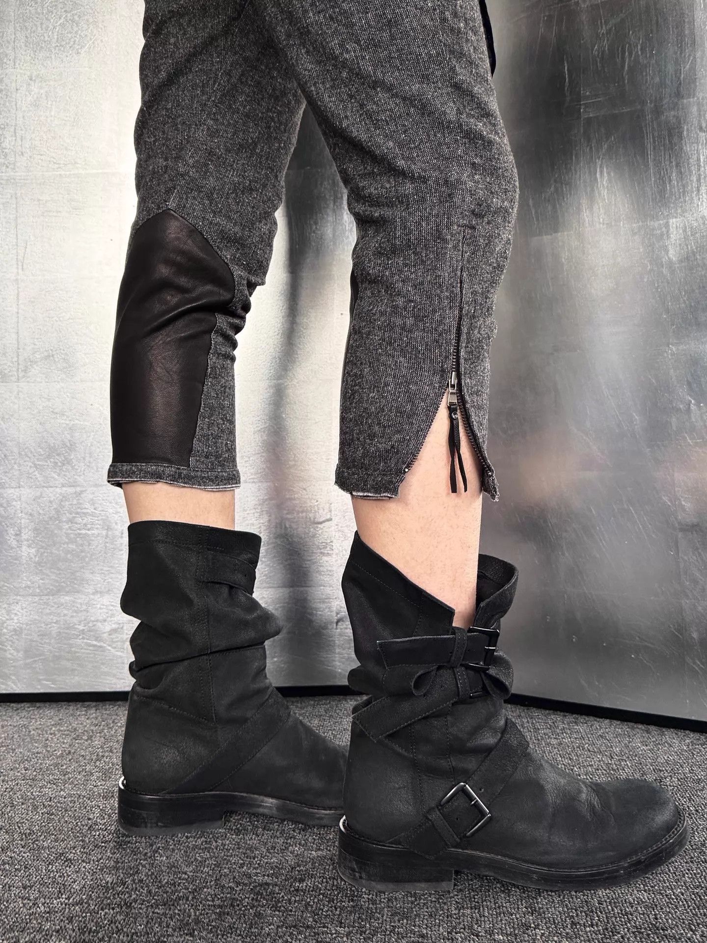 Diesel Black Gold Diesel Black Gold Vintage Wool-Leather 8 Pants 24 Size 24" / US 00 / IT 34 - 6 Thumbnail