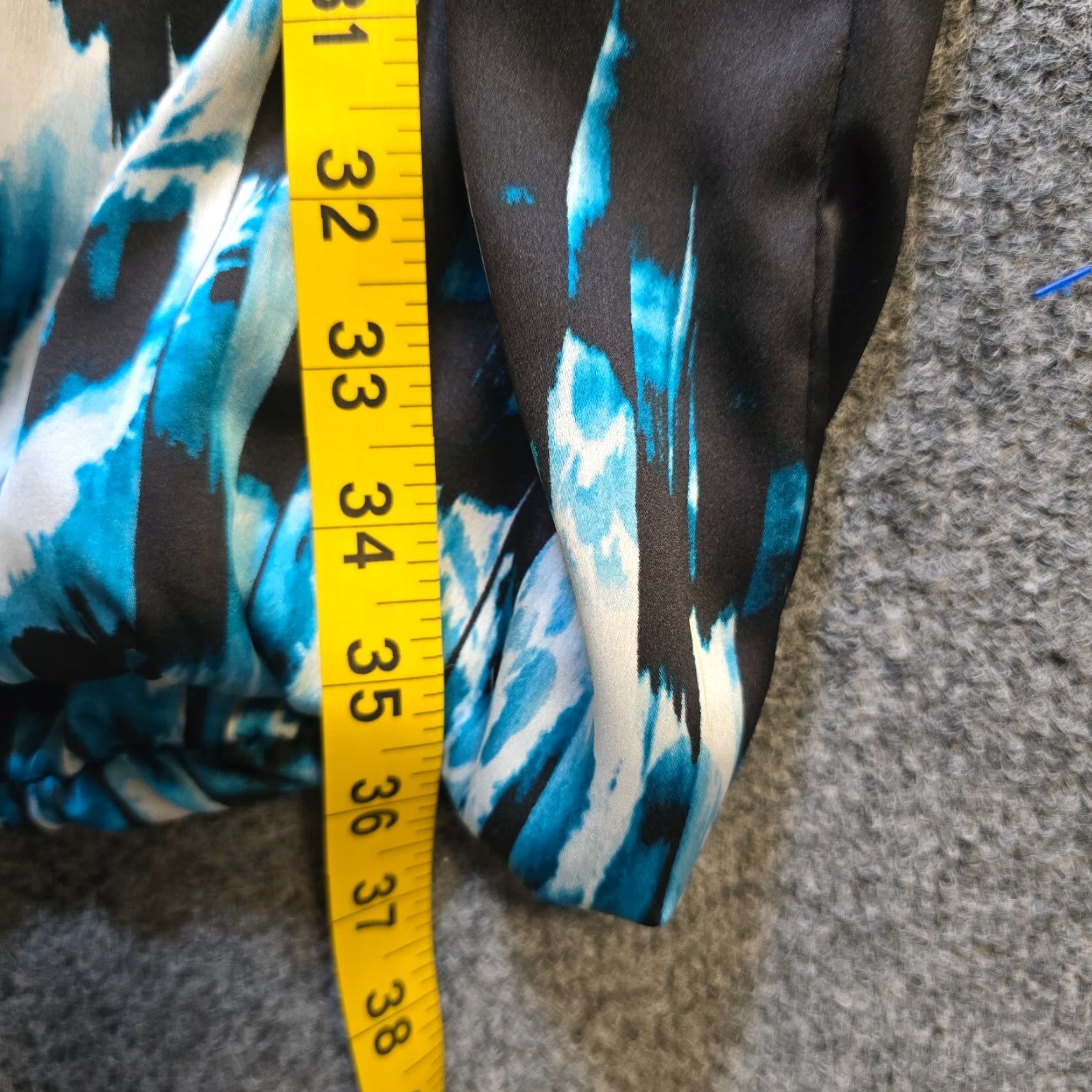 Vintage Derek Lam Dress Womens Medium Blue Abstract Floral Sheath V-Neck Cocktail Pencil Dress Mens? Size M / US 6-8 / IT 42-44 - 5 Thumbnail