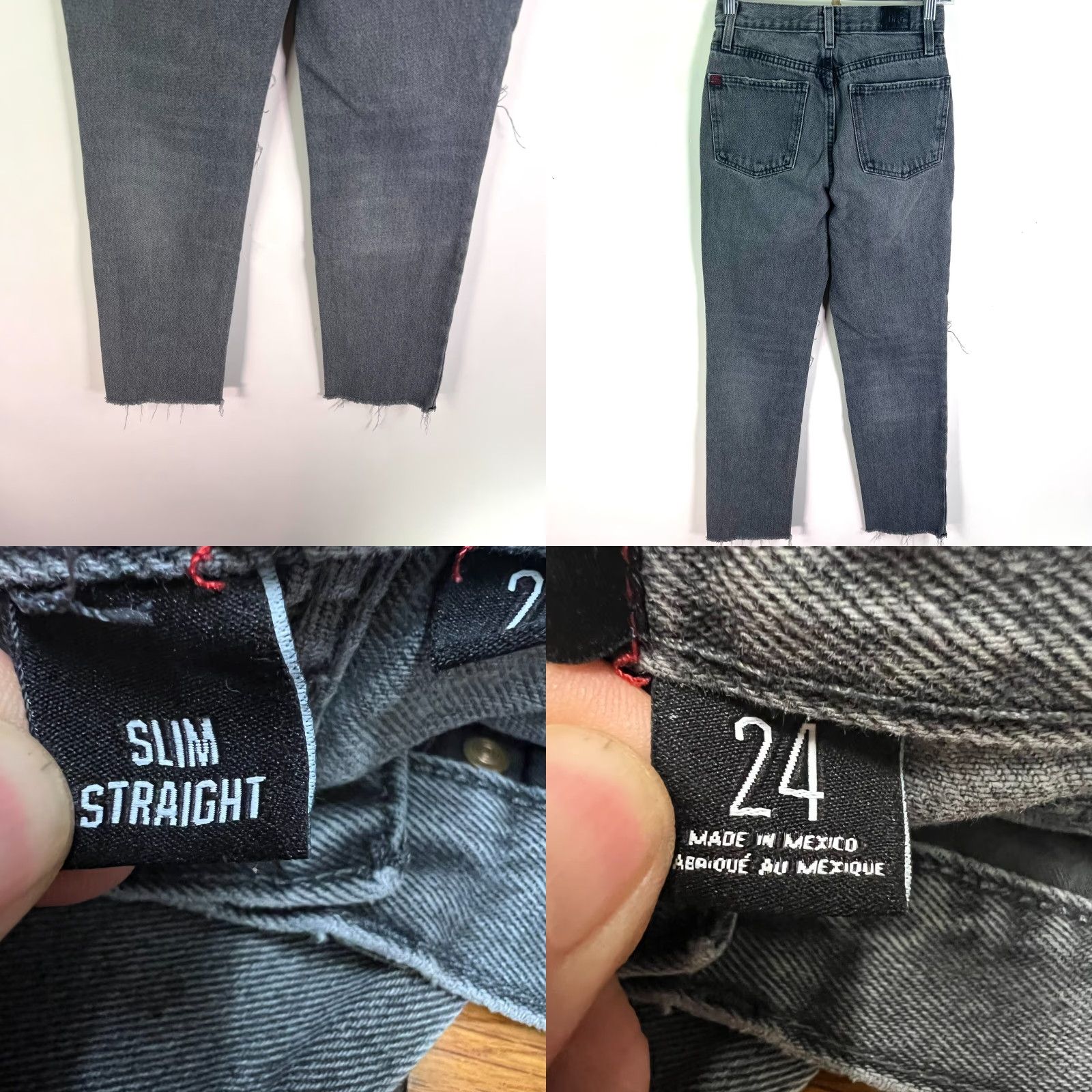 Bdg BDG Patch Slim Straight Jeans Womens 24 24X28 Black 5-Pocket High Rise Slimming Denim Patch 90s Bohemian City Size 42" / US 20 - 8 Thumbnail