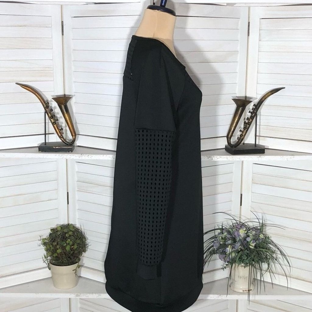 Fabletics Fabletics Sweatshirt Mini Dress black mesh Knee Length S Size S / US 4 / IT 40 - 8 Thumbnail