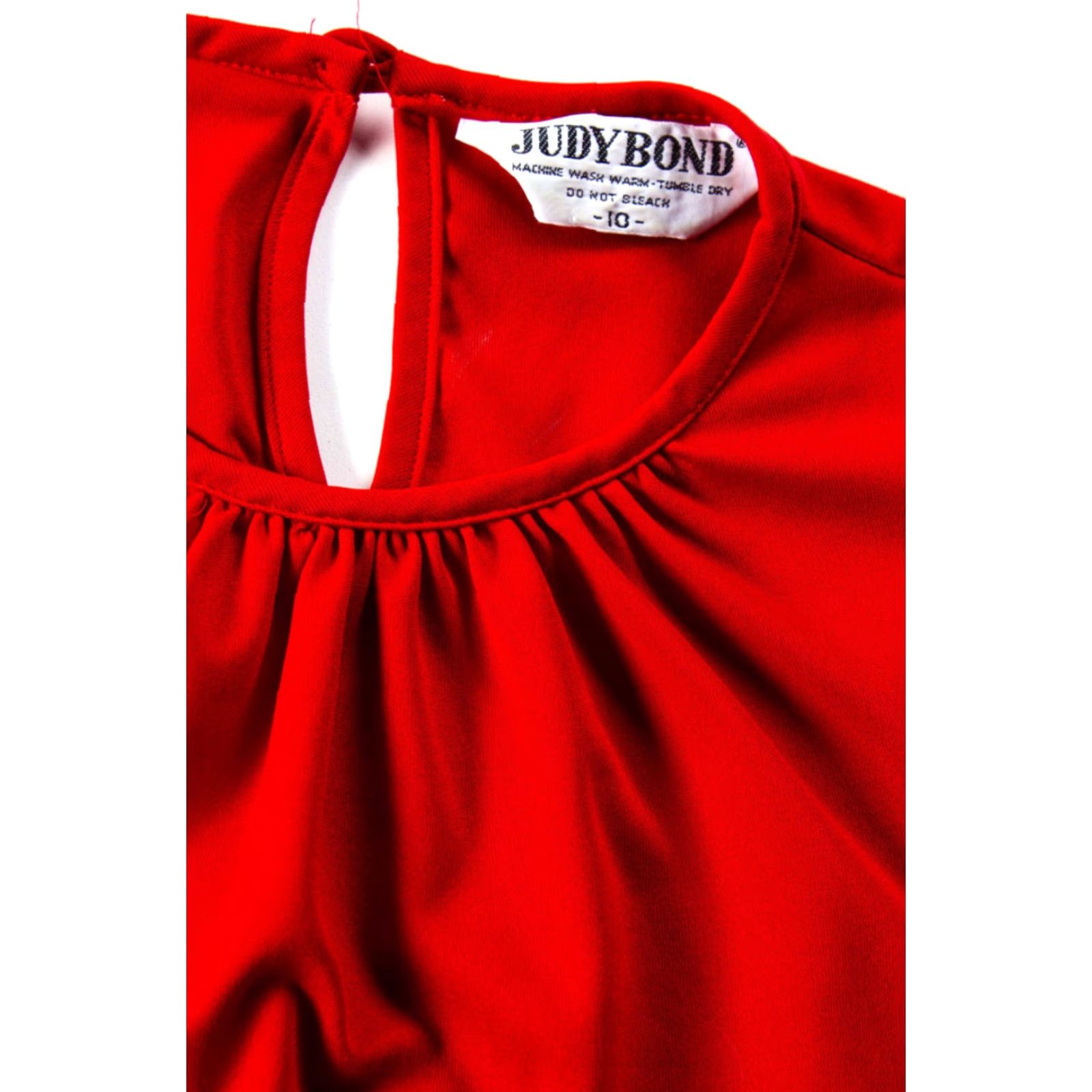 Vintage VINTAGE Judy Bond Blouse Shirt Puff Sleeve Red Back Button Small Womens Size S / US 4 / IT 40 - 3 Thumbnail