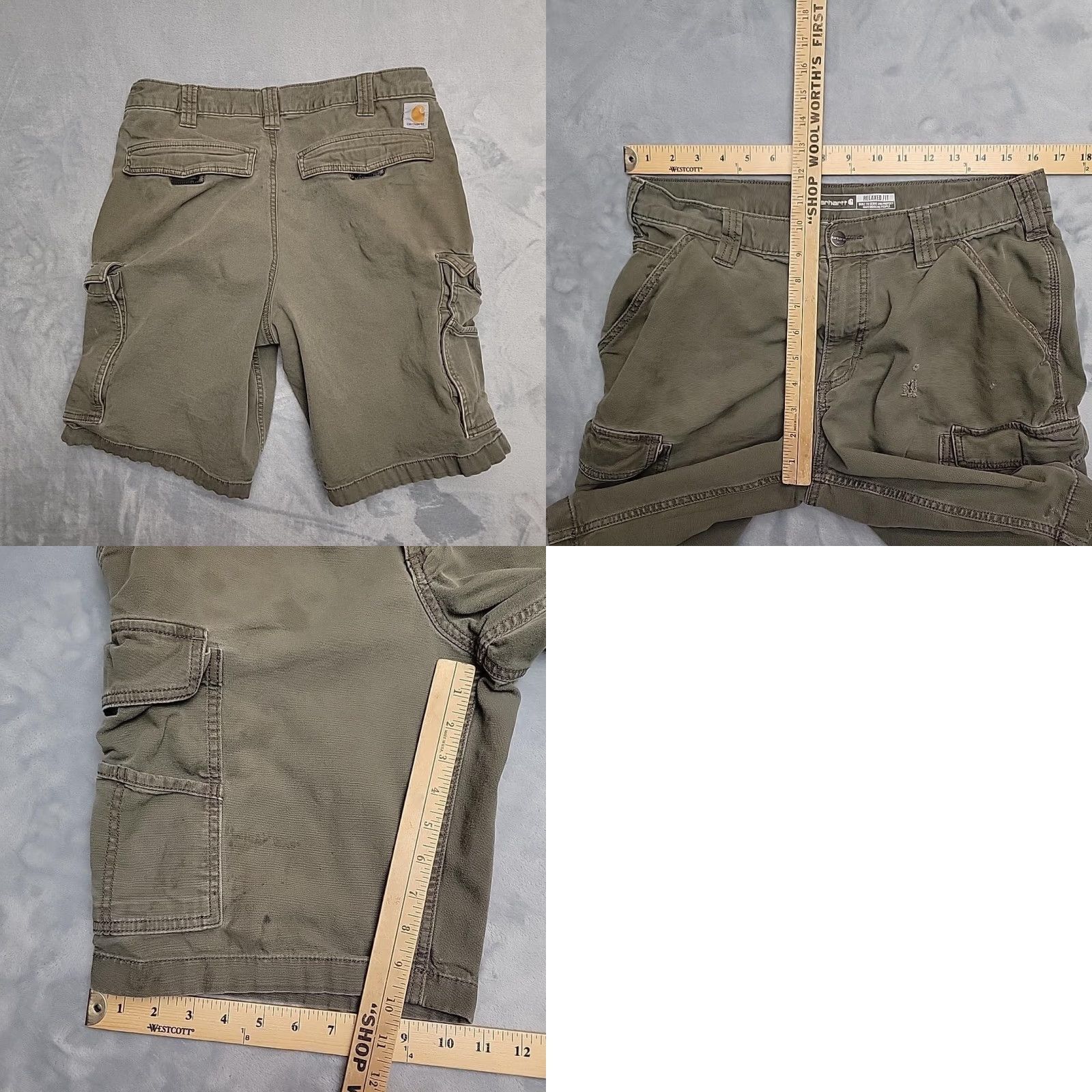Carhartt Carhartt Cargo Shorts Men 33 Green Rugged Flex Relaxed Fit Canvas Cargo Workwear Size US 33 - 8 Thumbnail