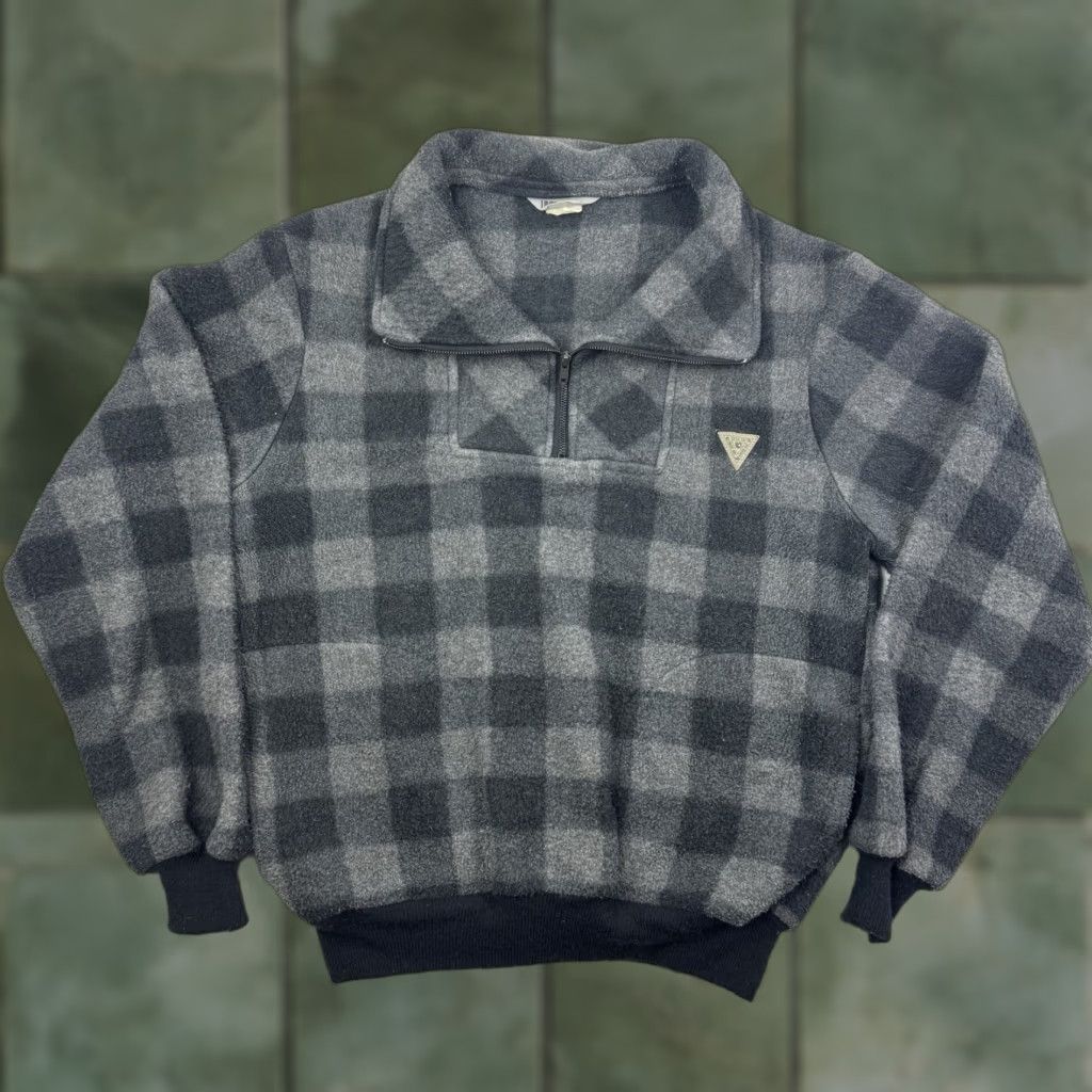 Vintage VINTAGE UNIONBAY Fleece Jacket Quarter Zip Adult Medium Plaid Hipster 80s Mens Jacket Size US M / EU 48-50 / 2 - 1 Thumbnail