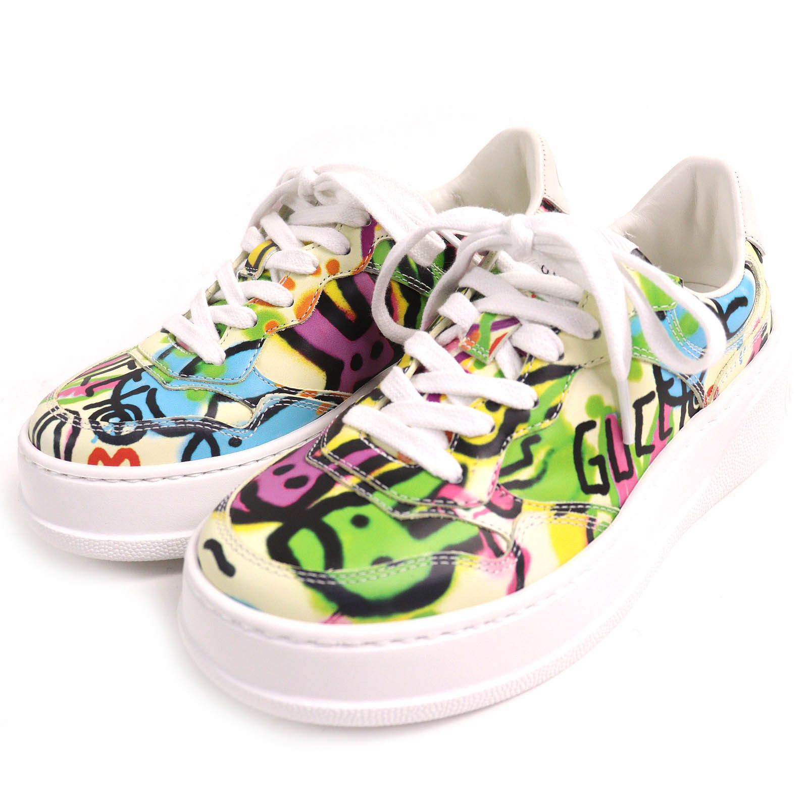 Gucci Gucci Interlocking G Graffiti Print Rabbit Platform sneakers