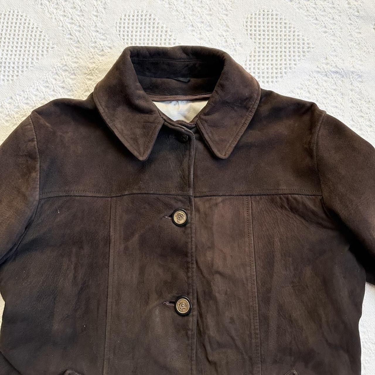 Other Vintage Leather Suede Jacket Coat Womens Large Brown Western Size L / US 10 / IT 46 - 3 Thumbnail