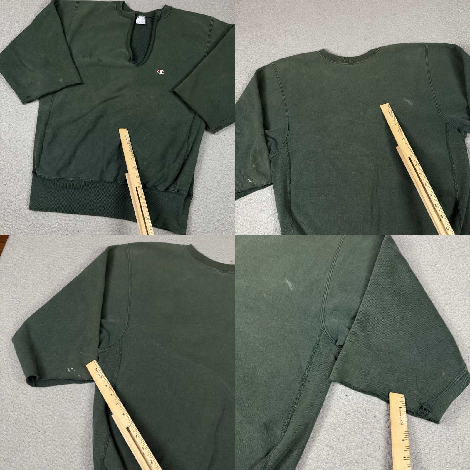 Champion VINTAGE Champion Reverse Weave Sweatshirt Men XL Green 90s Distressed Pullover Crew Neck All Seasons Size US XL / EU 56 / 4 - 8 Thumbnail