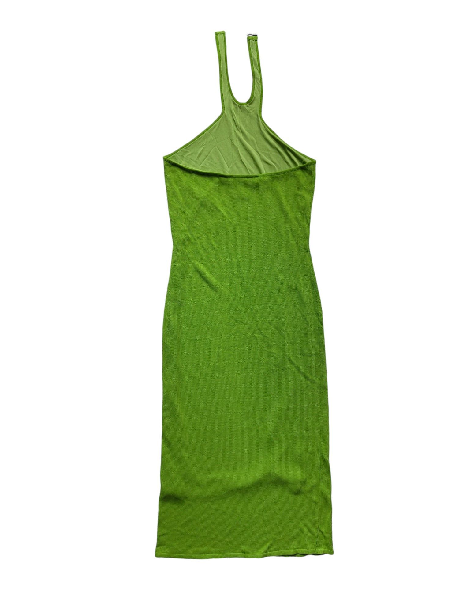 Ralph Lauren Neon Green Halter Neck Knit Dress Size XS / US 0-2 / IT 36-38 - 5 Thumbnail