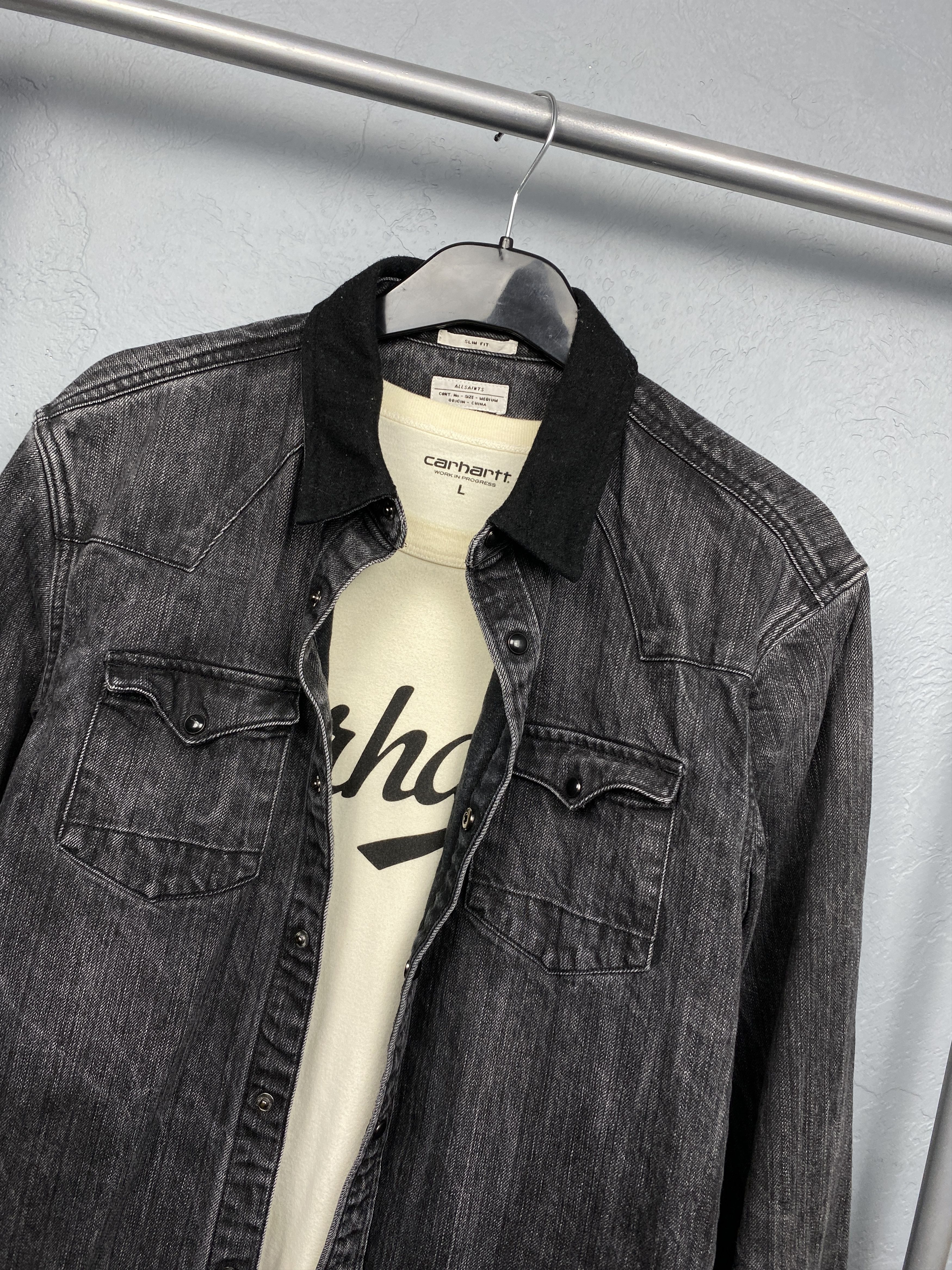 Allsaints Allsaints Mens Tochigi Denim Shirt Size US M / EU 48-50 / 2 - 2 Thumbnail