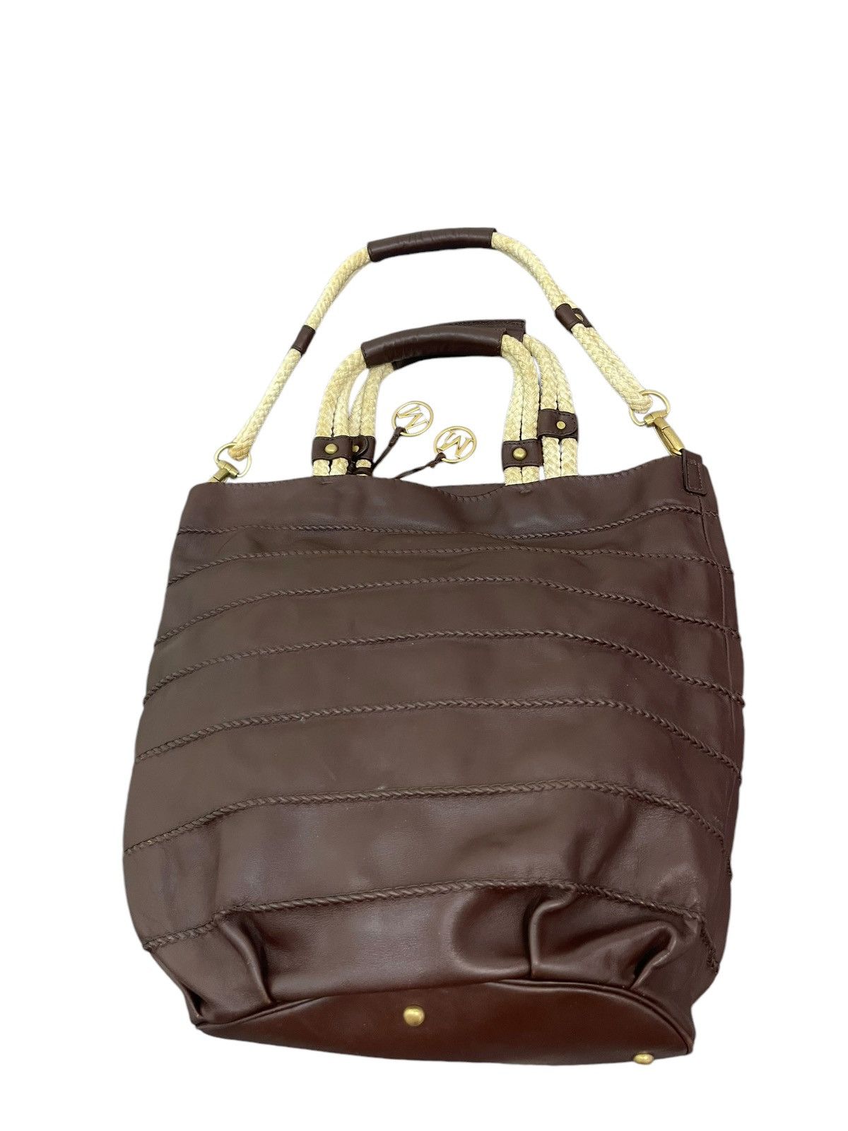 Genuine Leather Full Leather Max Mara Italy Tote Shoulder Bag 9🟩 Size ONE SIZE - 17 Thumbnail