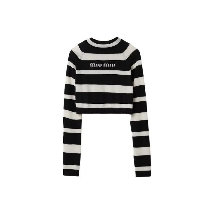 Miu Miu Miu Miu Striped Long Sleeve Sweater for Women 0079 Size M / US 6-8 / IT 42-44 - 1 Thumbnail