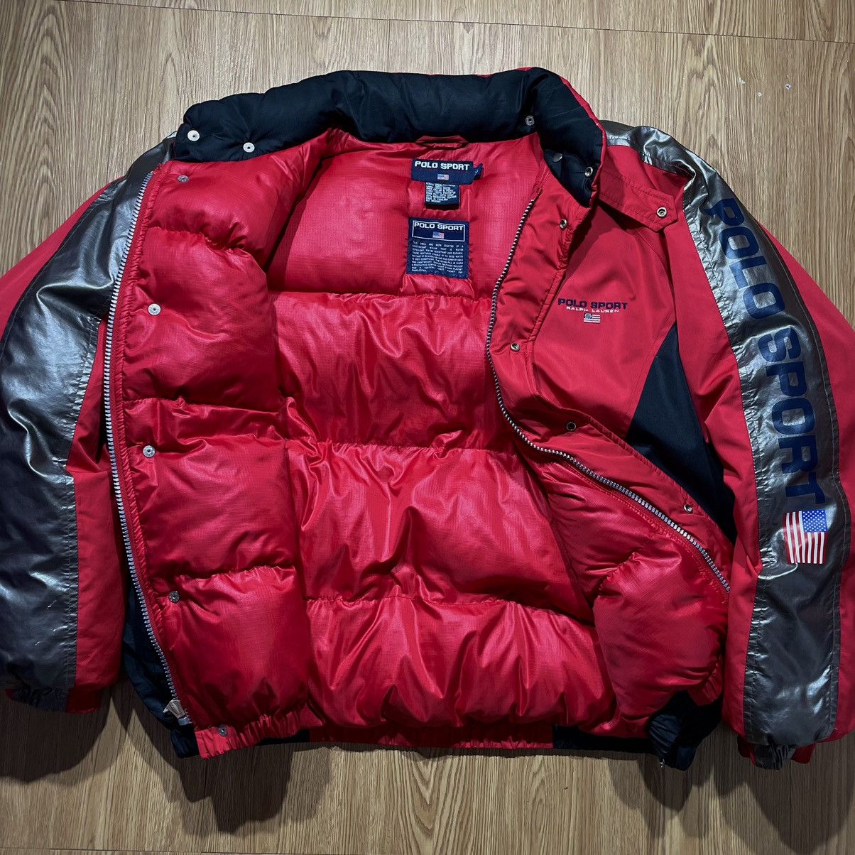 Polo Ralph Lauren × Vintage Puffer Jacket Polo Sport Spell Out Vintage 1990’s Size US L / EU 52-54 / 3 - 9 Thumbnail