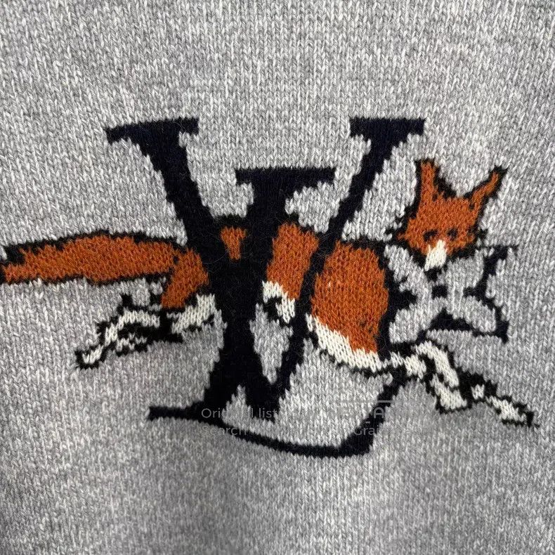 Louis Vuitton Louis Vuitton Grey Fox Embroidered Sweater Size US L / EU 52-54 / 3 - 6 Thumbnail