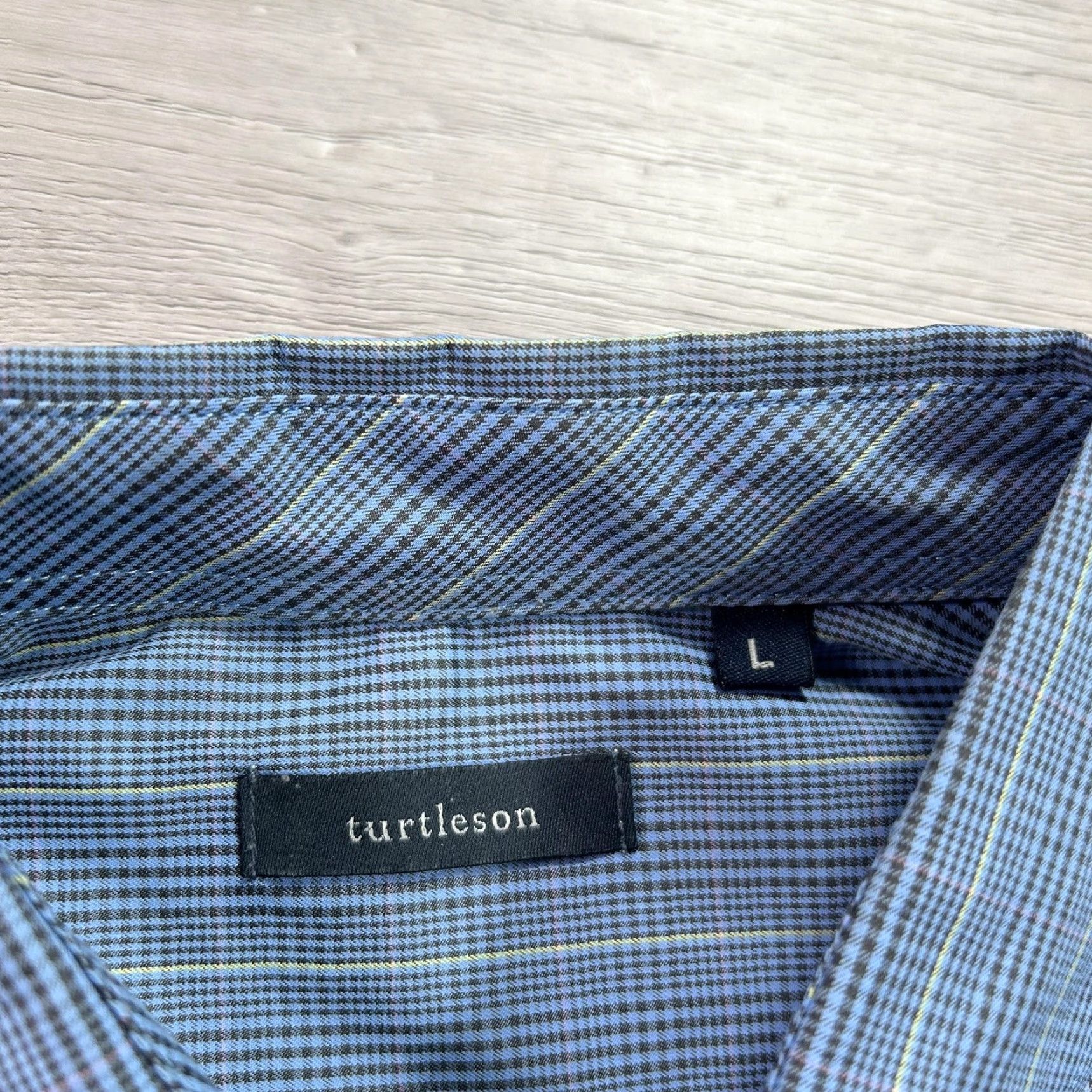 Vintage Turtleson Shirt Mens Large Blue Check Button-Down Long Sleeve Size US L / EU 52-54 / 3 - 4 Thumbnail