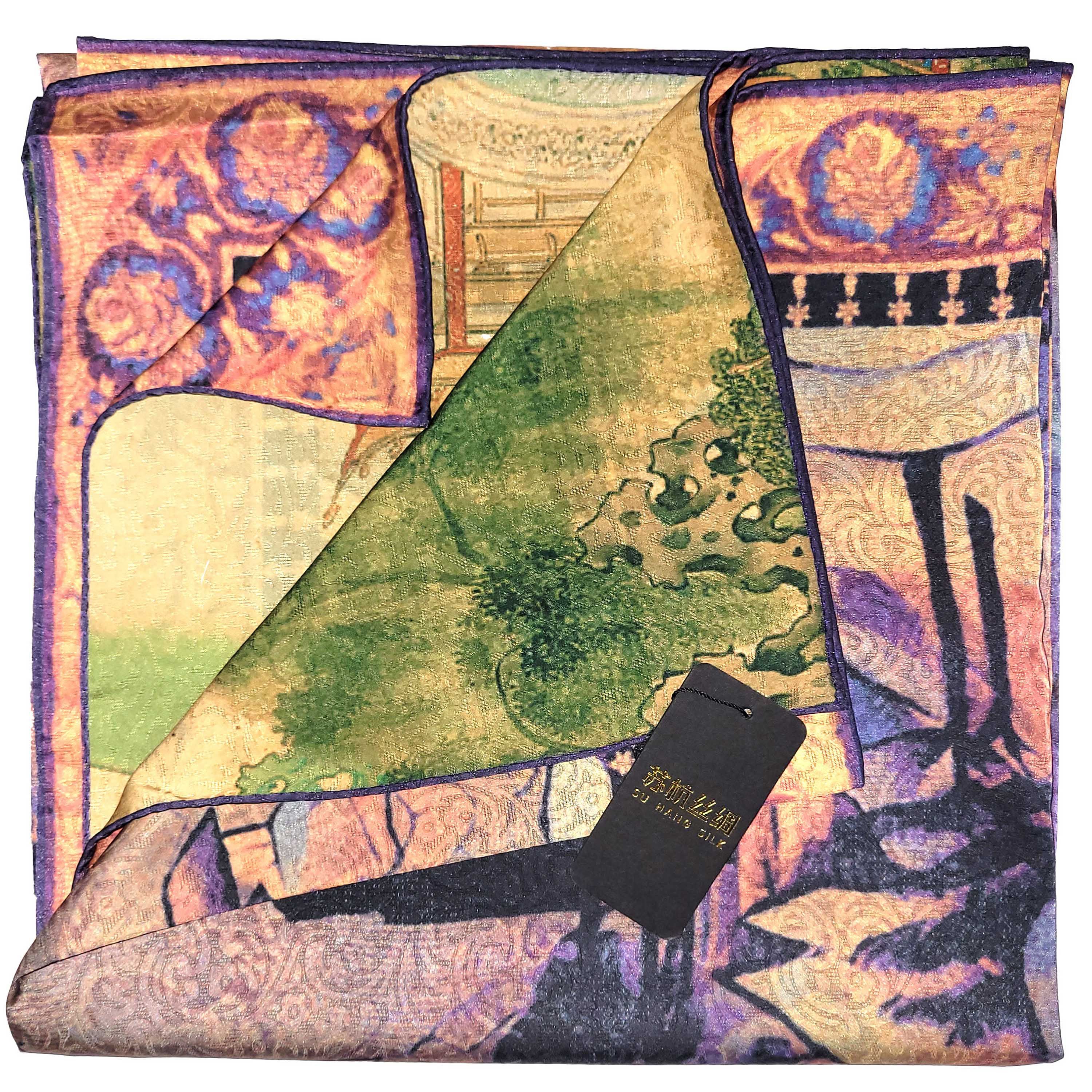 Other NWT Double Sided Silk Scarf 52"x52" Large Square Wrap 3245 Size ONE SIZE - 9 Thumbnail