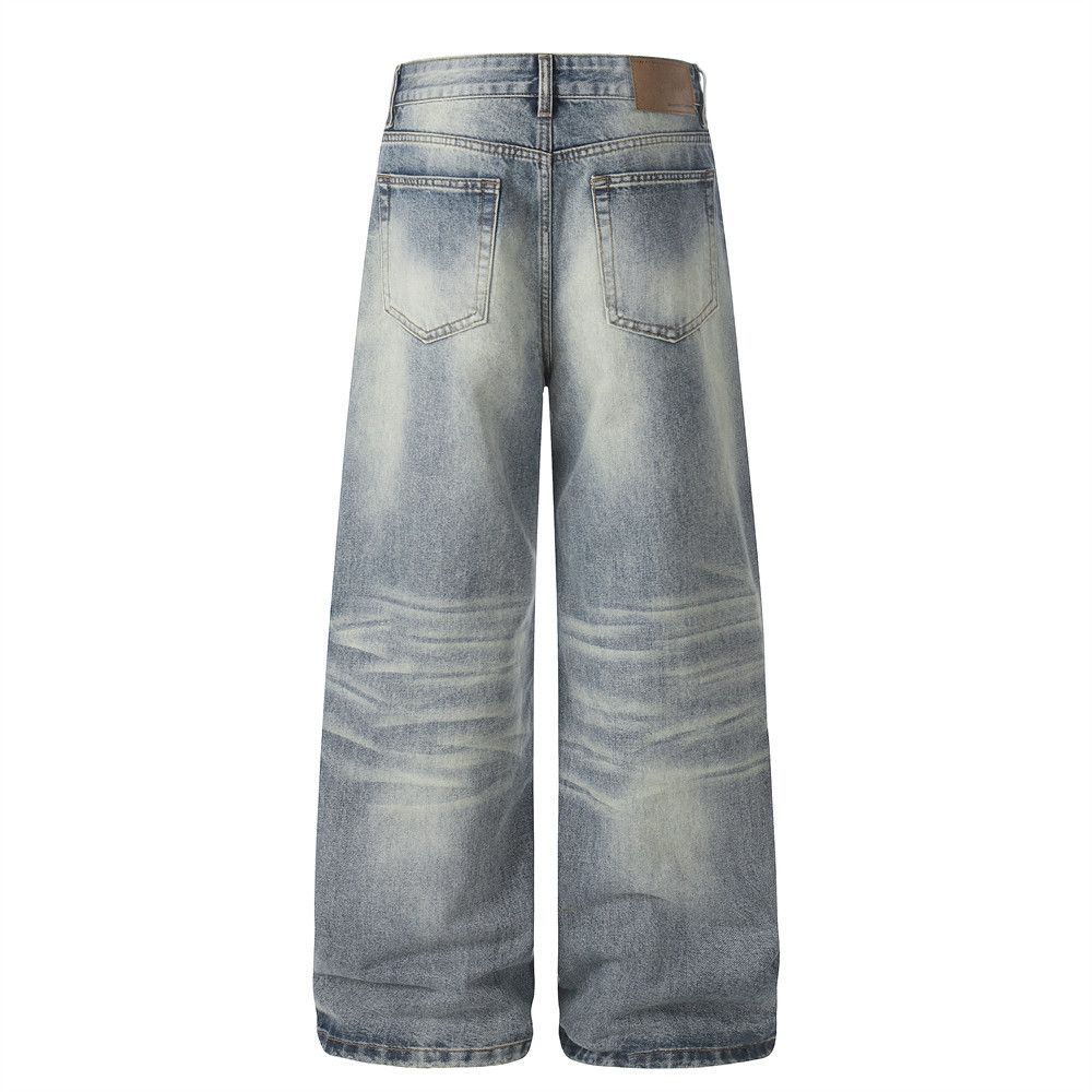 Vintage Punk Retro Gradient Washed Jeans for Men Size US 32 / EU 48 - 2 Thumbnail