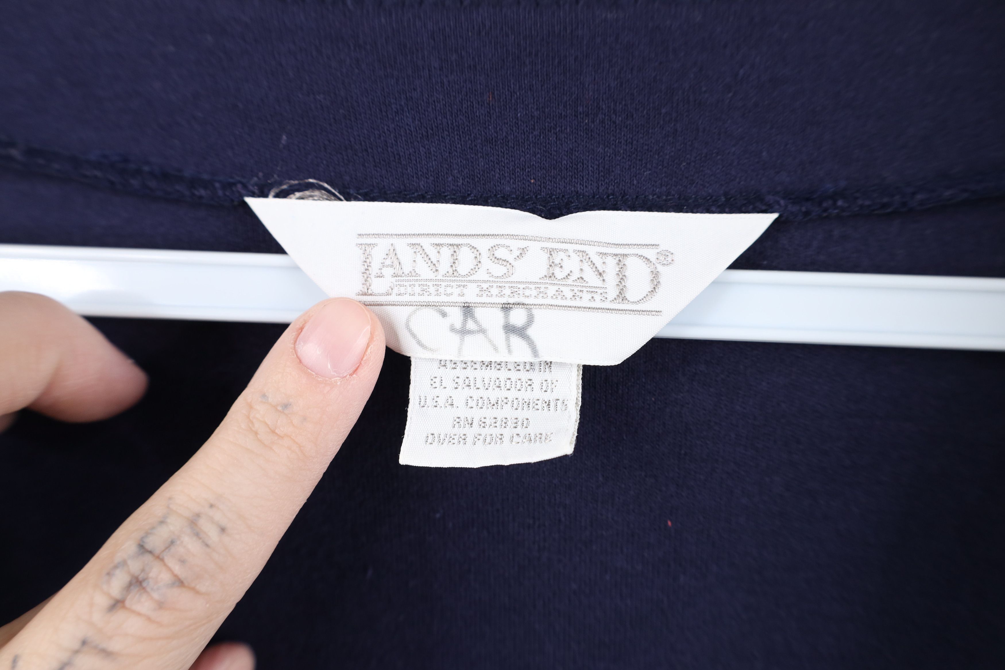 Lands' End Vintage 90s Lands End Cardigan Sweater Navy Blue Cotton Size L / US 10 / IT 46 - 5 Thumbnail