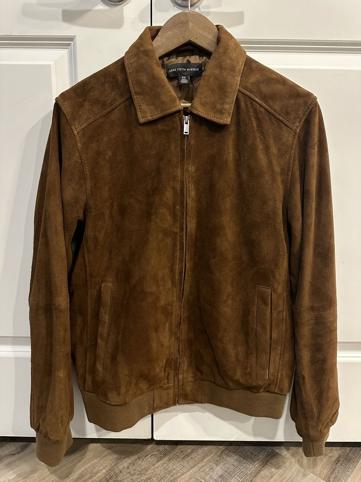 Saks Fifth Avenue $890 Saks Fifth Avenue Collection Leather Bomber ...