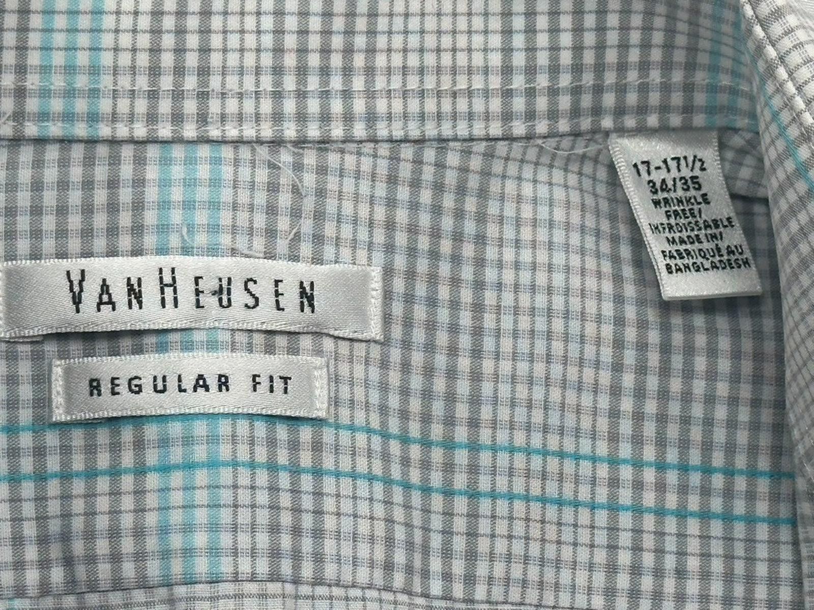 Van Heusen Van Heusen Wrinkle Free Button Down Gray Shirt 17-17.5/34-35 Size 44R - 3 Thumbnail
