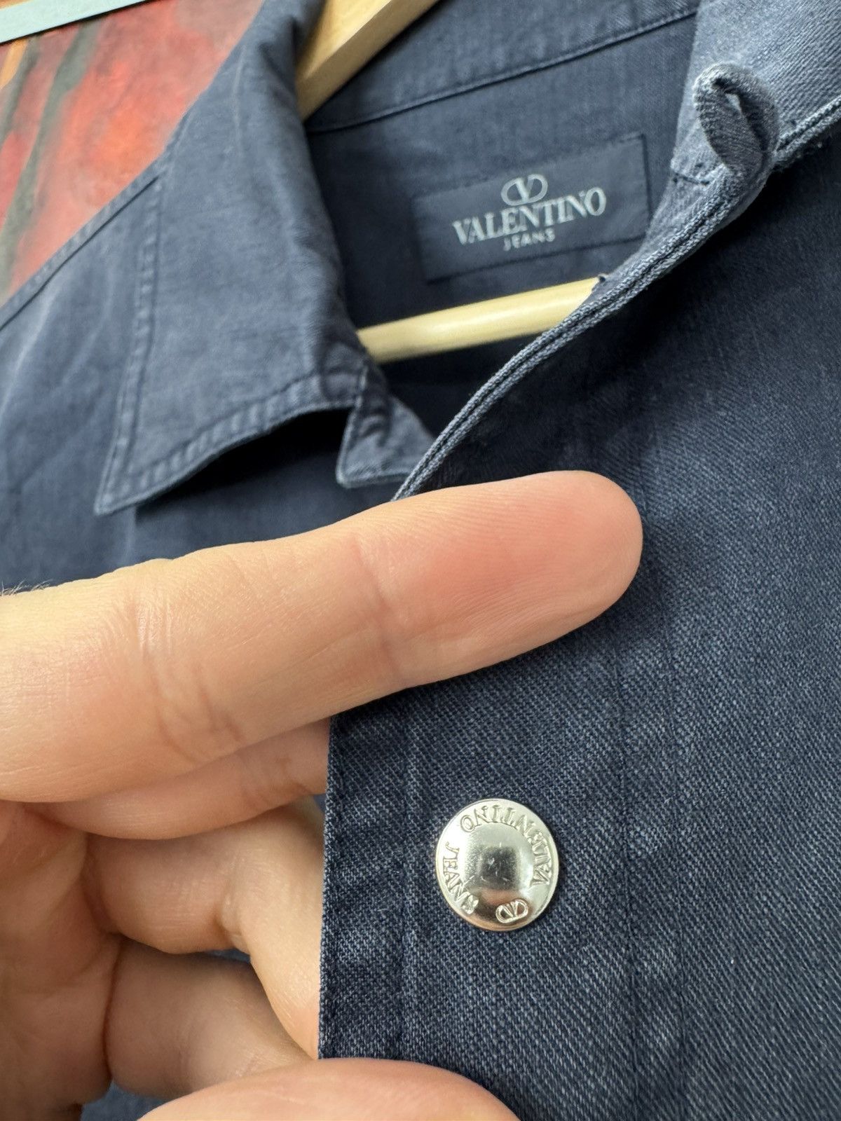 Valentino Vintage VALENTINO Jeans Overshirt Luxury Button Up Washed Size US L / EU 52-54 / 3 - 5 Thumbnail