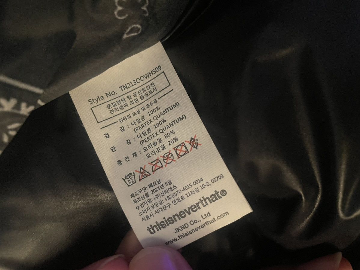 thisisneverthat thisisneverthat PERTEX down bandana black puffer jacket Size US XL / EU 56 / 4 - 8 Thumbnail