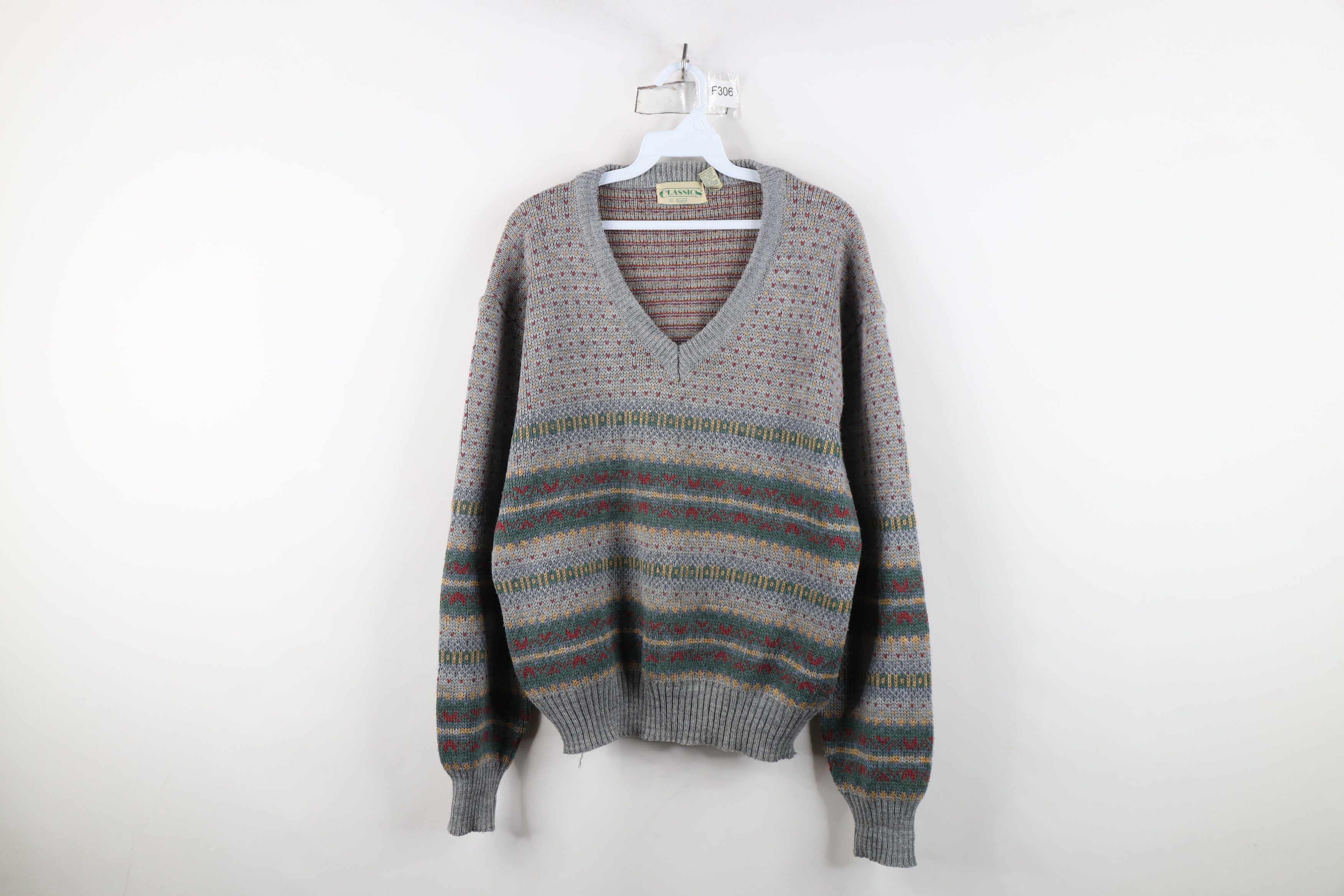 Vintage Vintage 70s Streetwear Rainbow Fair Isle Knit Sweater Size L / US 10 / IT 46 - 1 Thumbnail