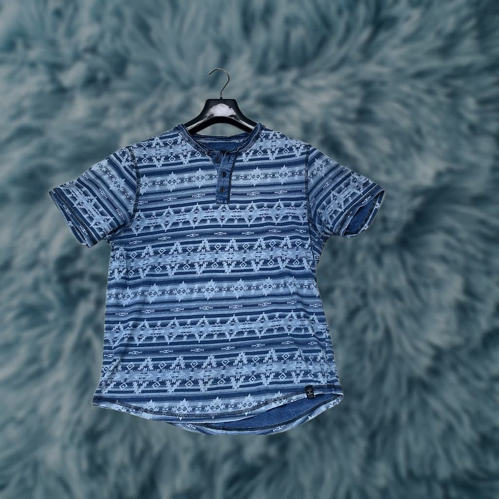 Vintage Lucky Brand Mens Medium Blue Polo Shirt Western Aztec Tribal Size US M / EU 48-50 / 2 - 1 Thumbnail