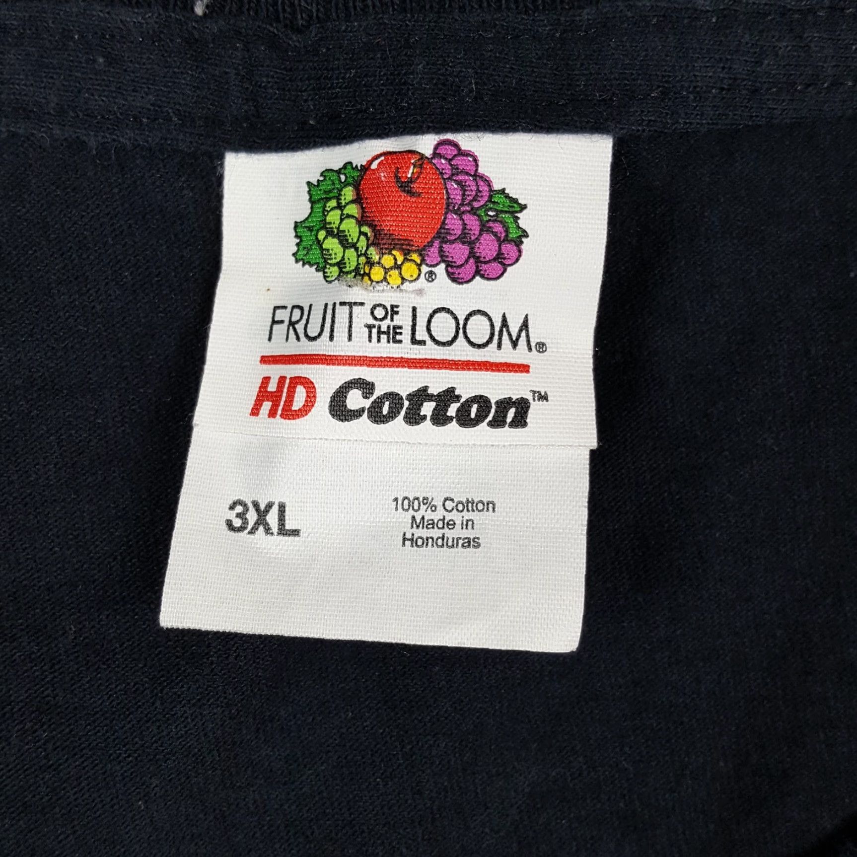 Fruit Of The Loom VINTAGE Fruit of the Loom Men's T-Shirt 3XL Black Skull Y2K Grunge Reaper Gothic Retro Short Sleeve Cotton Size US XXL / EU 58 / 5 - 7 Thumbnail