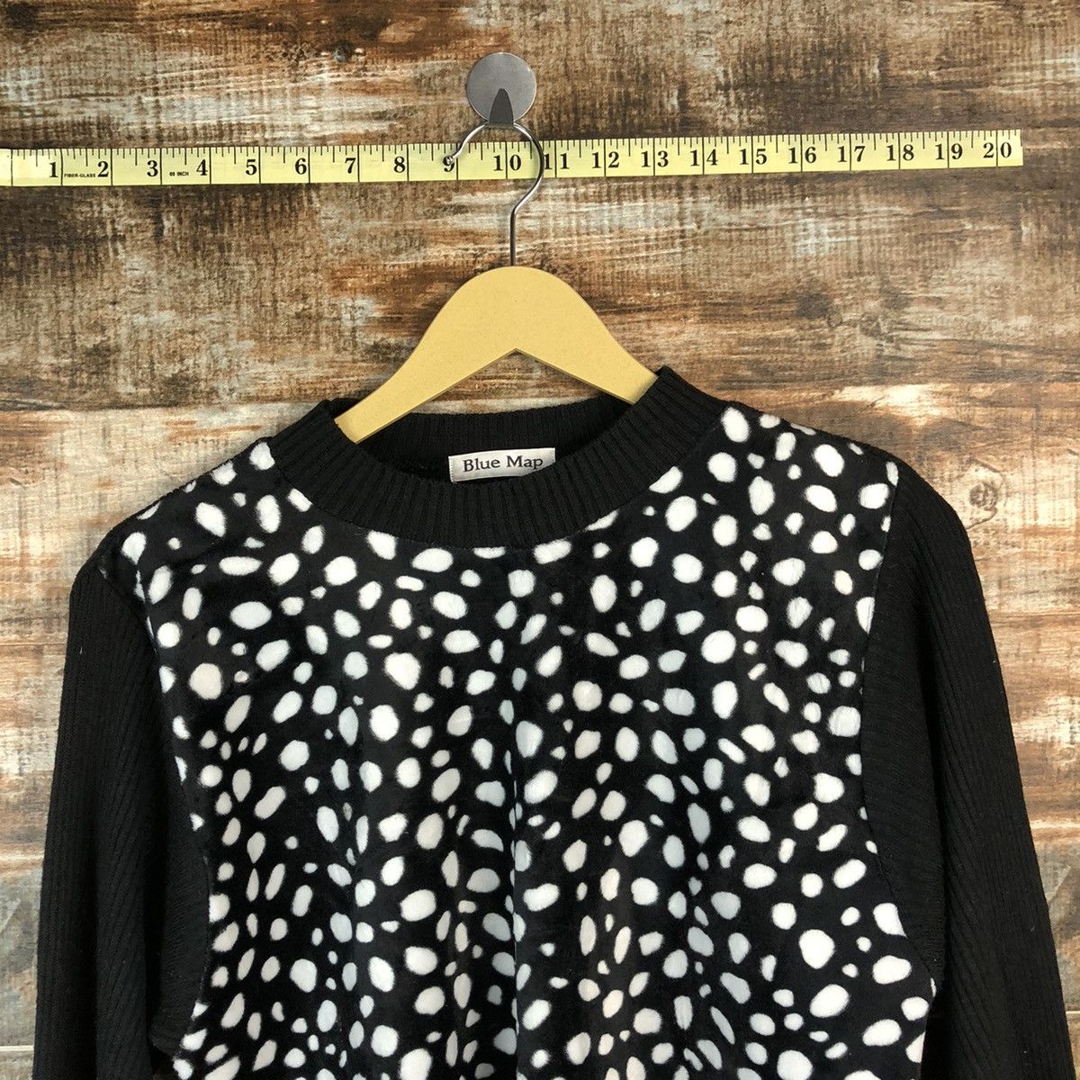 Homespun Knitwear × Japanese Brand Blue Map White Black Knitwear #A959 Size S / US 4 / IT 40 - 4 Thumbnail