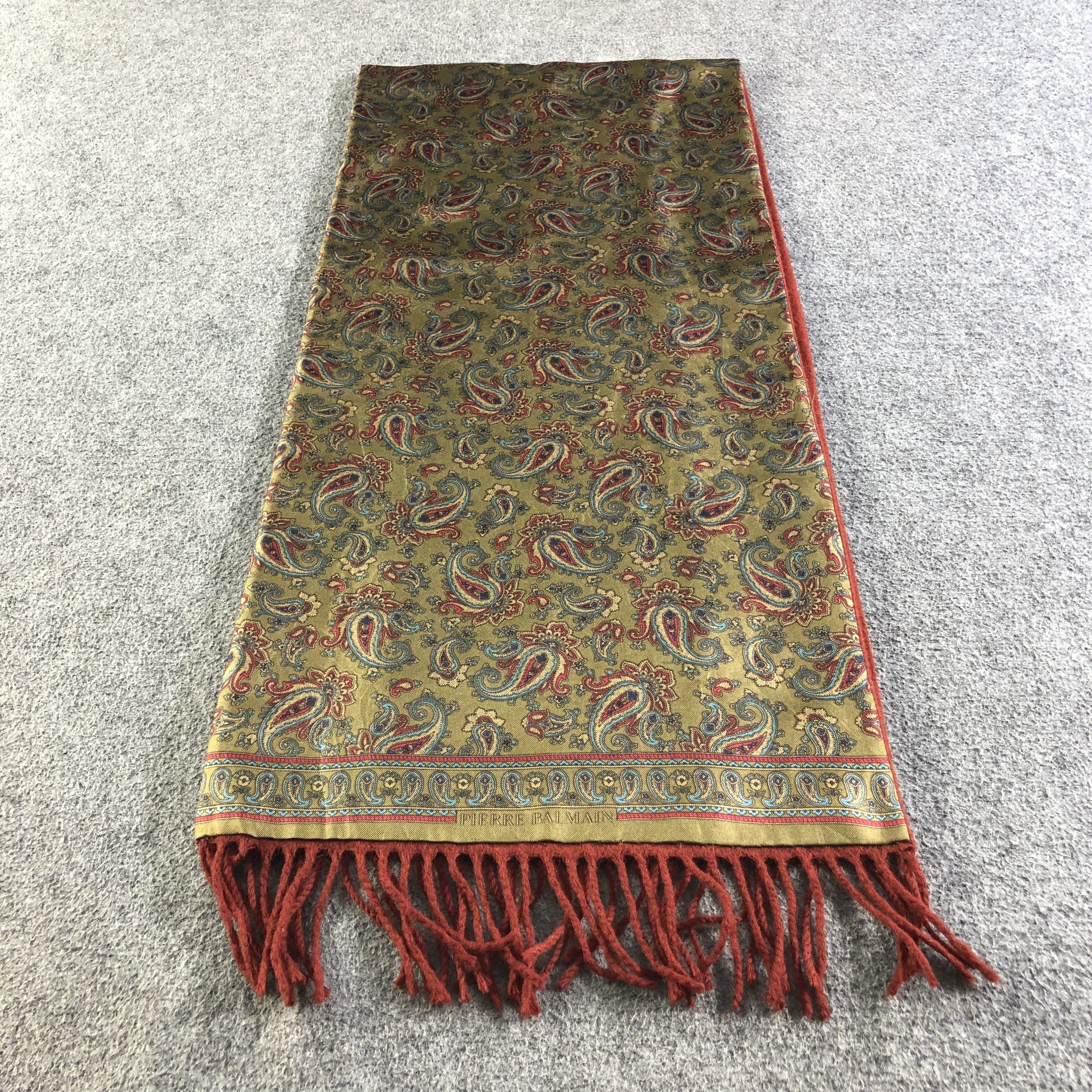 Pierre Balmain Pierre Balmain Silk/Wool Paisley Scarf Muffler V2550 Size ONE SIZE - 2 Thumbnail
