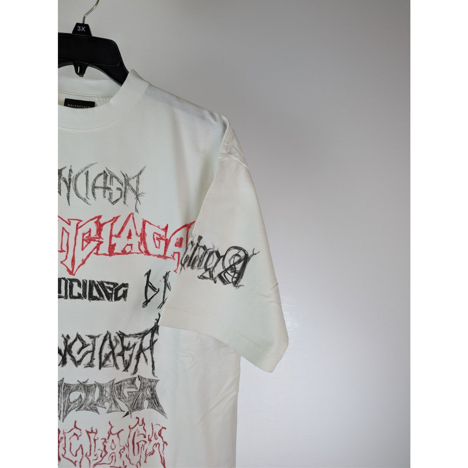Balenciaga o1rshd1 Heavy Graphic Print DIY Metal Logo T-shirt in White Size US M / EU 48-50 / 2 - 5 Thumbnail