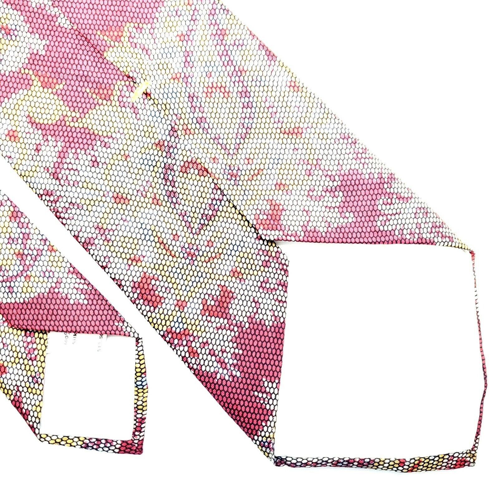 Oscar De La Renta Oscar De La Renta Red Silk Tie Paisley Geometric Short Wide Size ONE SIZE - 5 Thumbnail