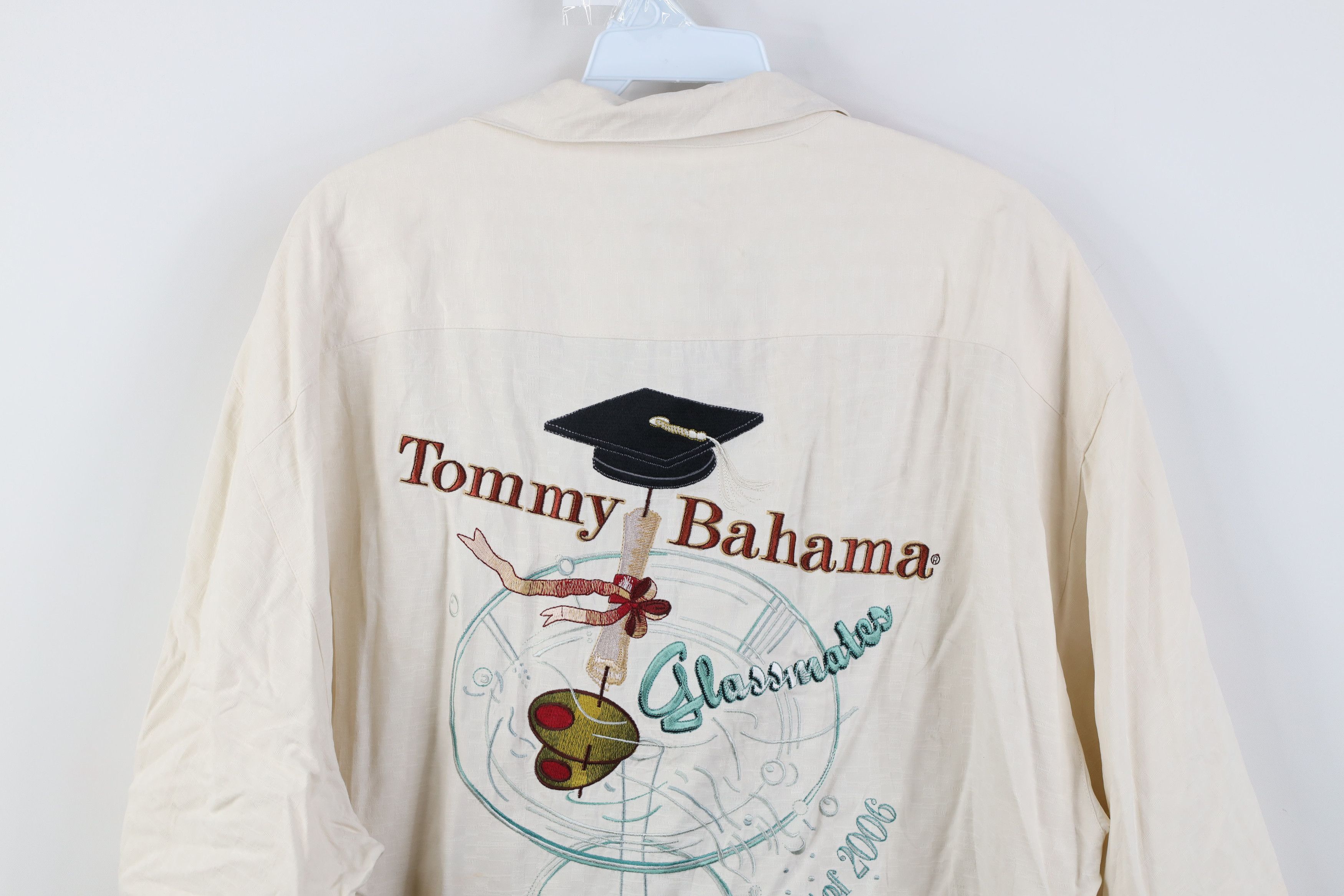 Tommy Bahama Vintage Y2K Tommy Bahama Looped Collar Button Shirt Cream Size US XL / EU 56 / 4 - 16 Thumbnail