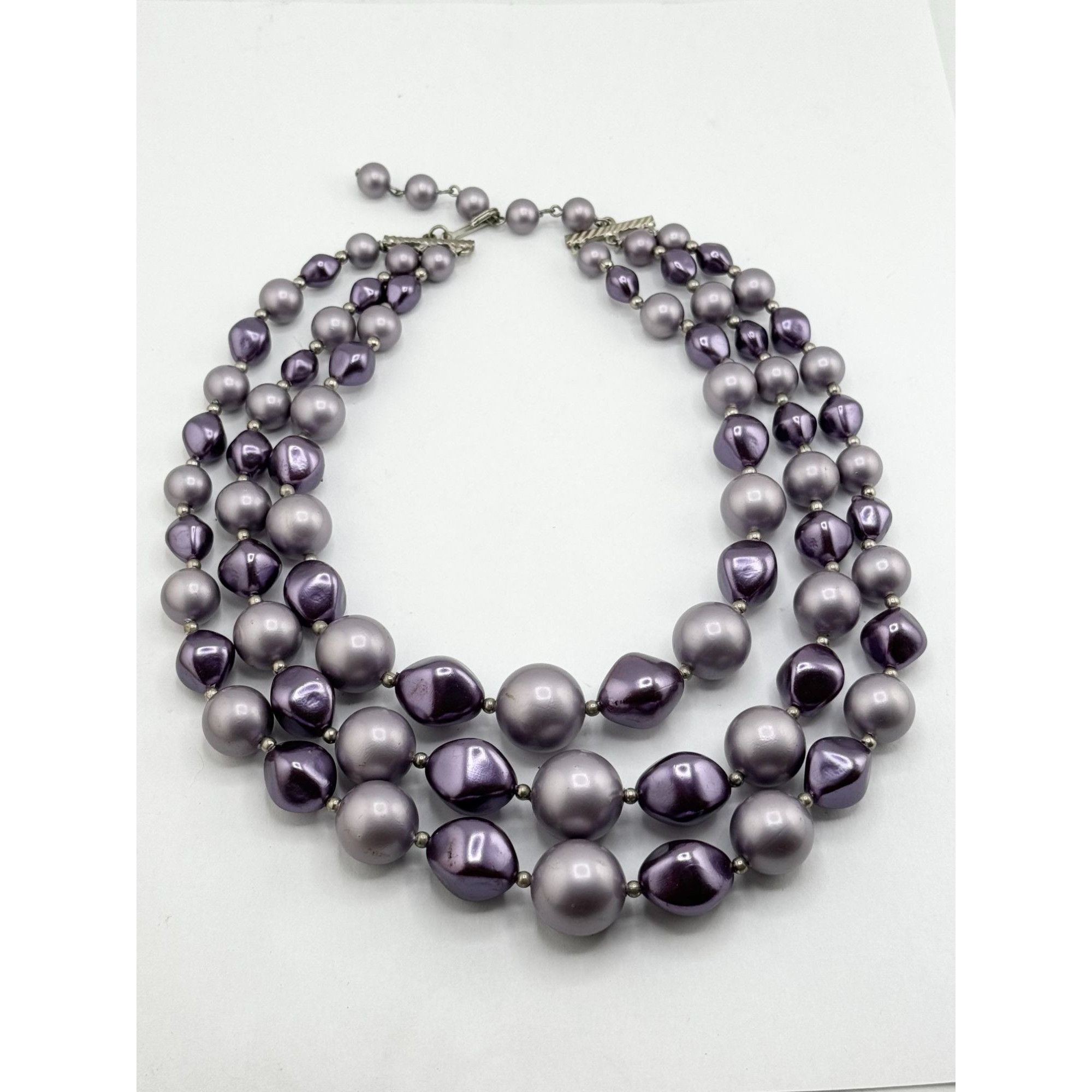 Vintage Vintage purple beaded multi strand necklace Size ONE SIZE - 4 Thumbnail