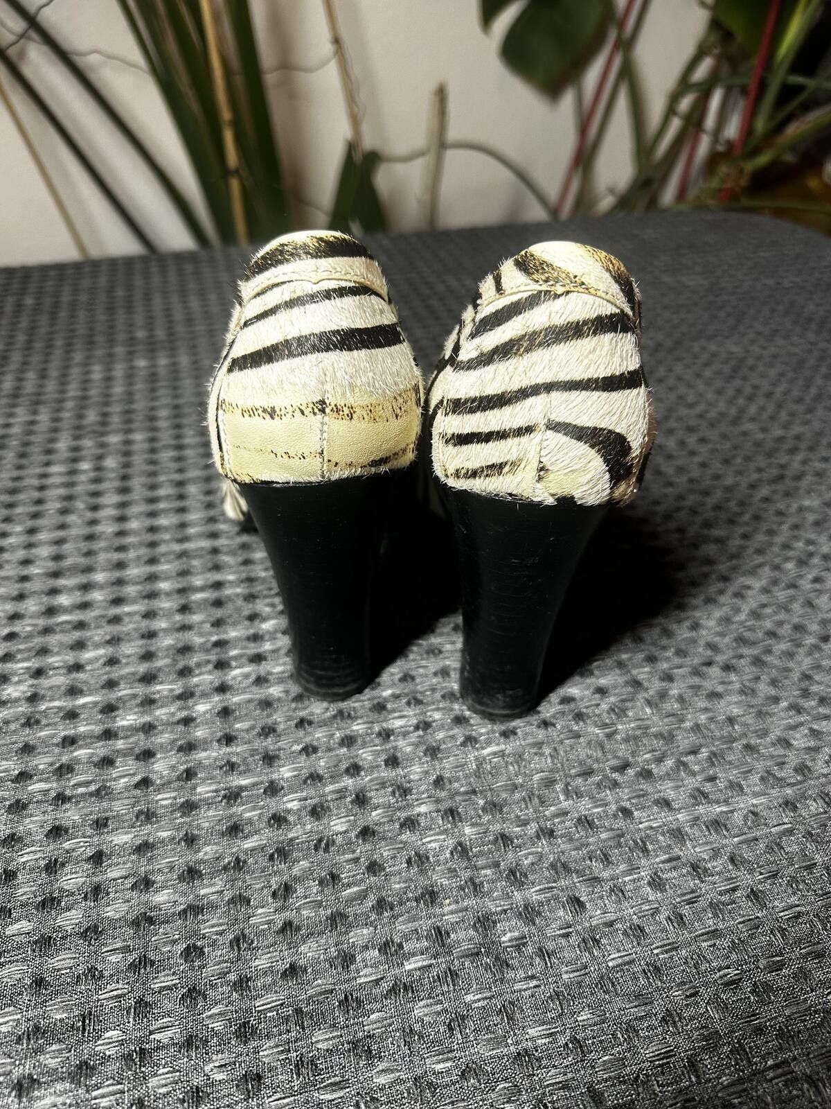 Other Naughty Monkey Y2K Zebra Pumps with Yellow Buckle Accent Size US 9.5 / IT 39.5 - 3 Thumbnail