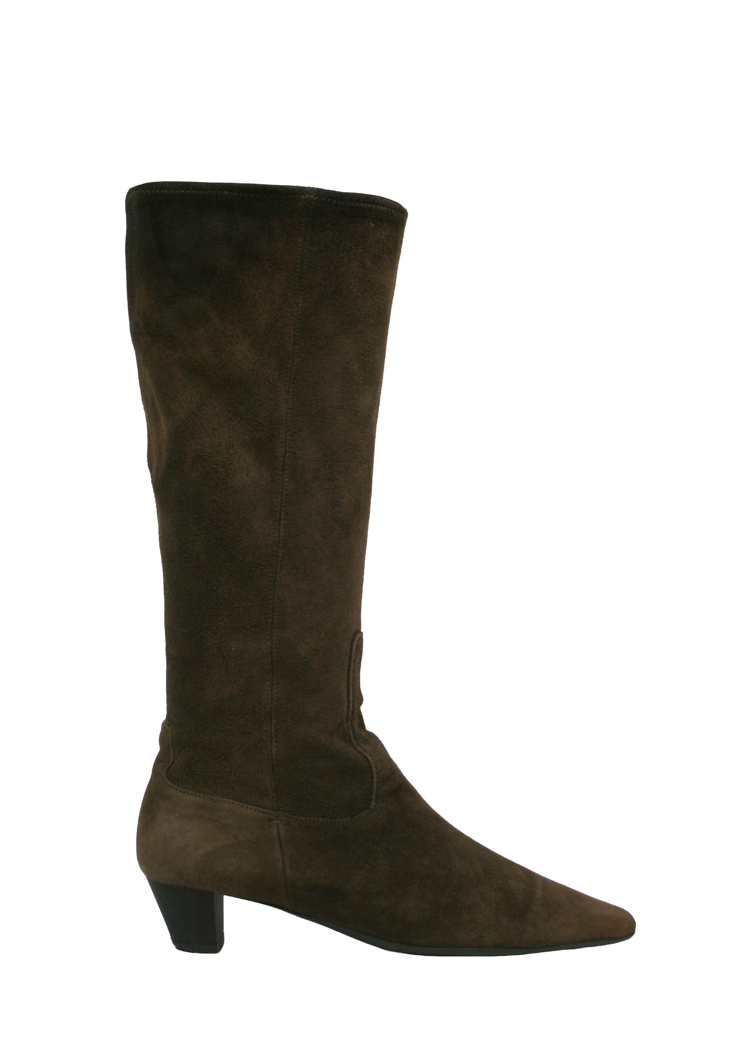 Jil Sander Raf Simons Era Suede Point Toe Knee High Biker Boots Vintage Size US 6 / IT 36 - 1 Thumbnail
