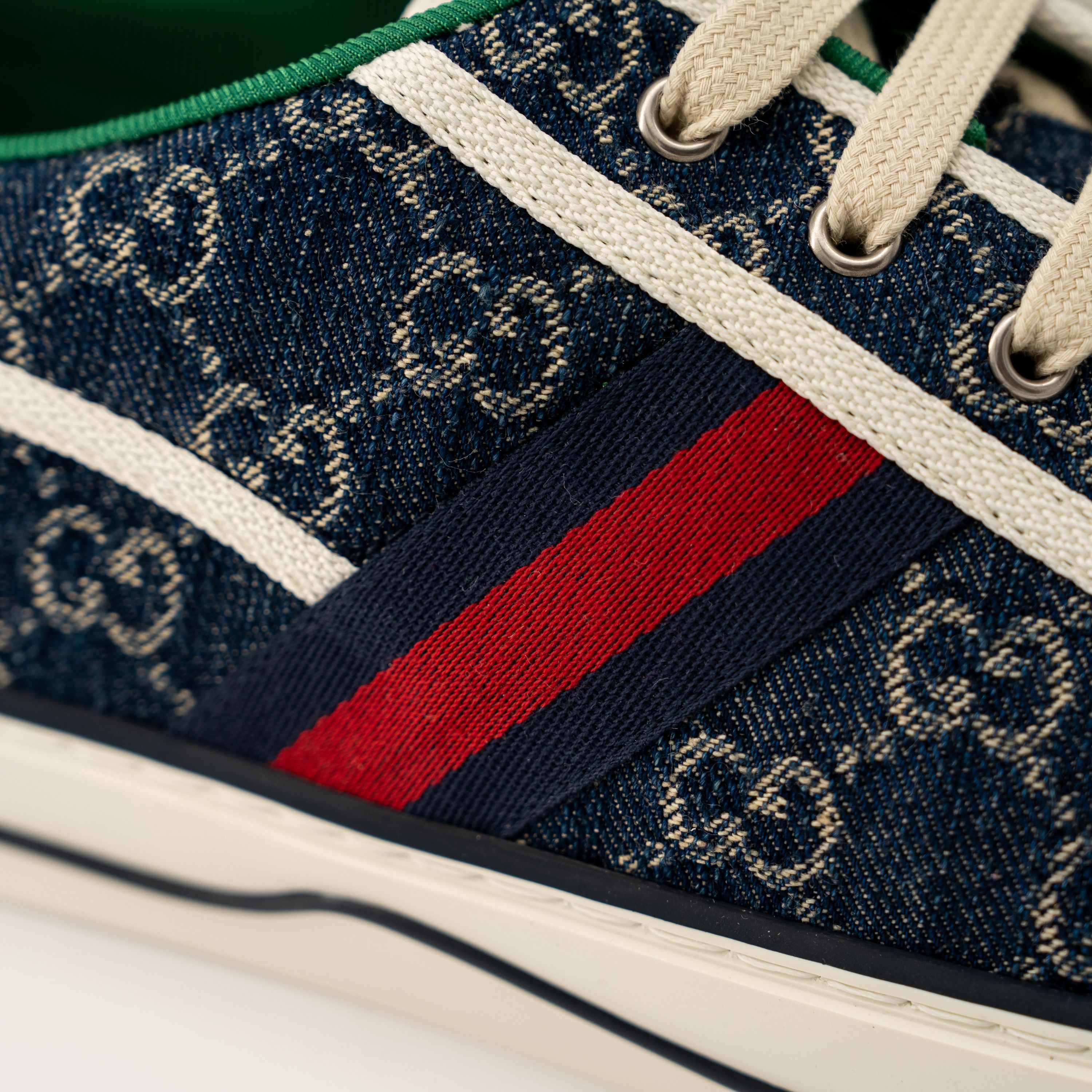 Gucci 13G 13.5 US Gucci Tennis Denim Sneakers GG print Blue Size US 13 / EU 46 - 8 Thumbnail
