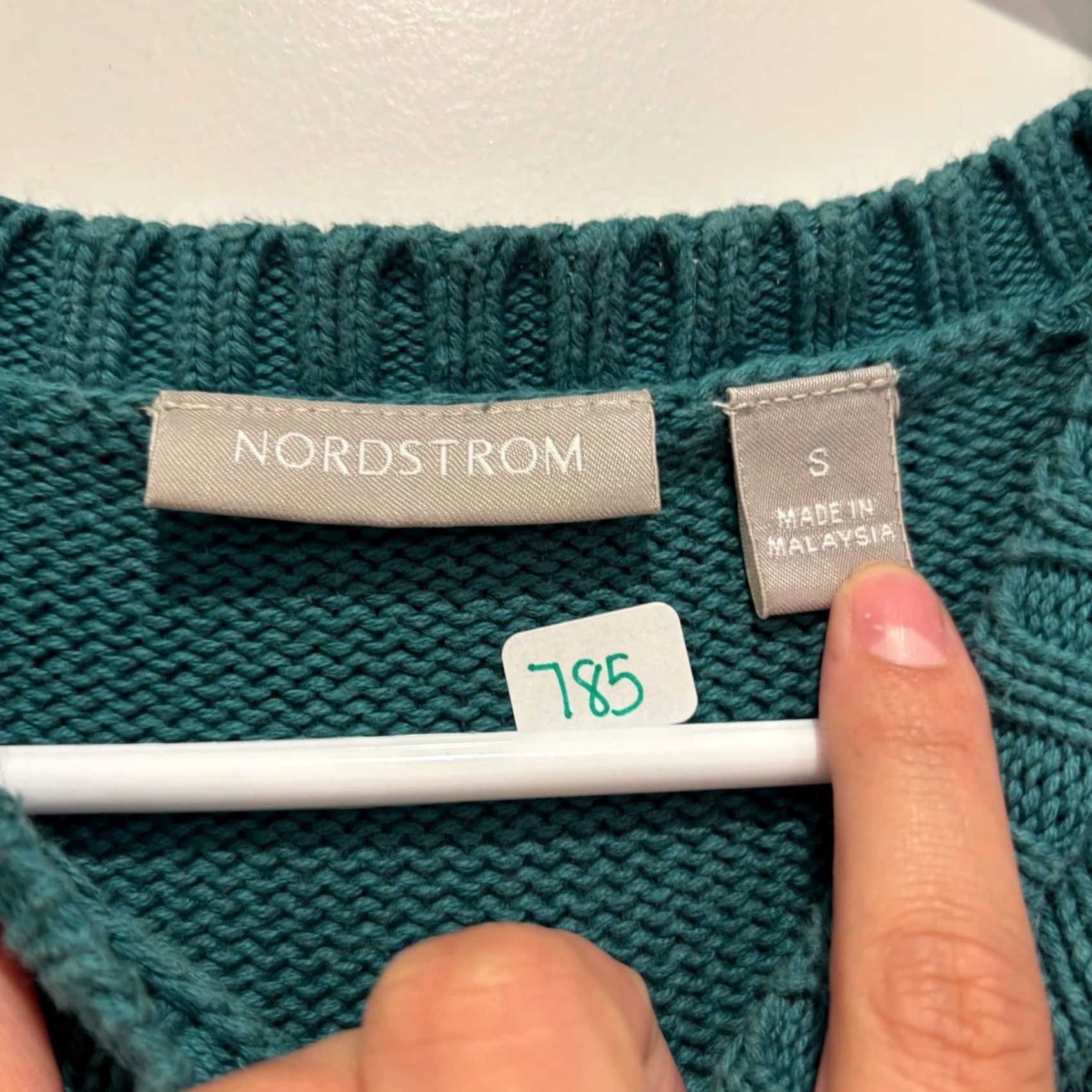 Nordstrom Nordstrom Womens Teal Green Crew Neck Sweater Small Size S / US 4 / IT 40 - 2 Thumbnail