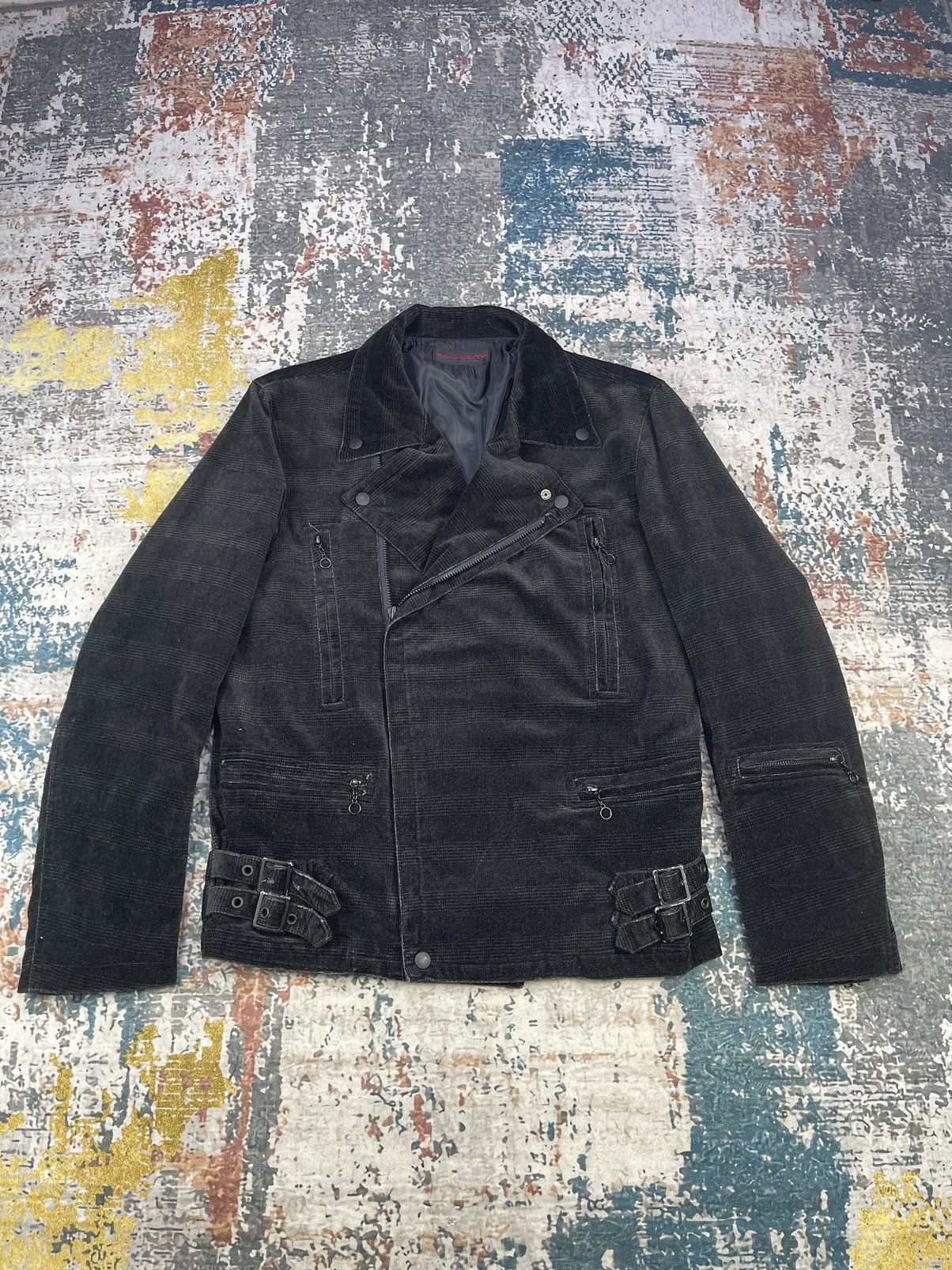 Le Grande Bleu (L.G.B.) Punk🔥Parashuto By Nakajo Checked Suede Double Collar Size US S / EU 44-46 / 1 - 2 Thumbnail