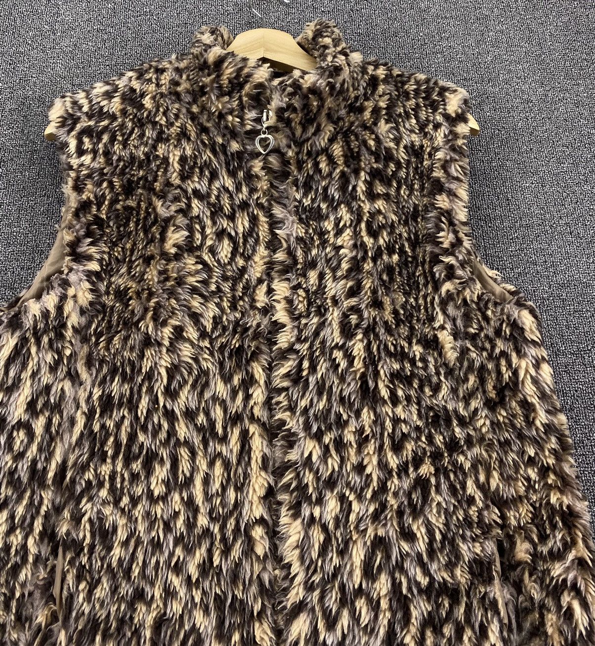 Japanese Brand Vintage Circulaire Leopard Style Faux Fur Vest Size M / US 6-8 / IT 42-44 - 5 Thumbnail