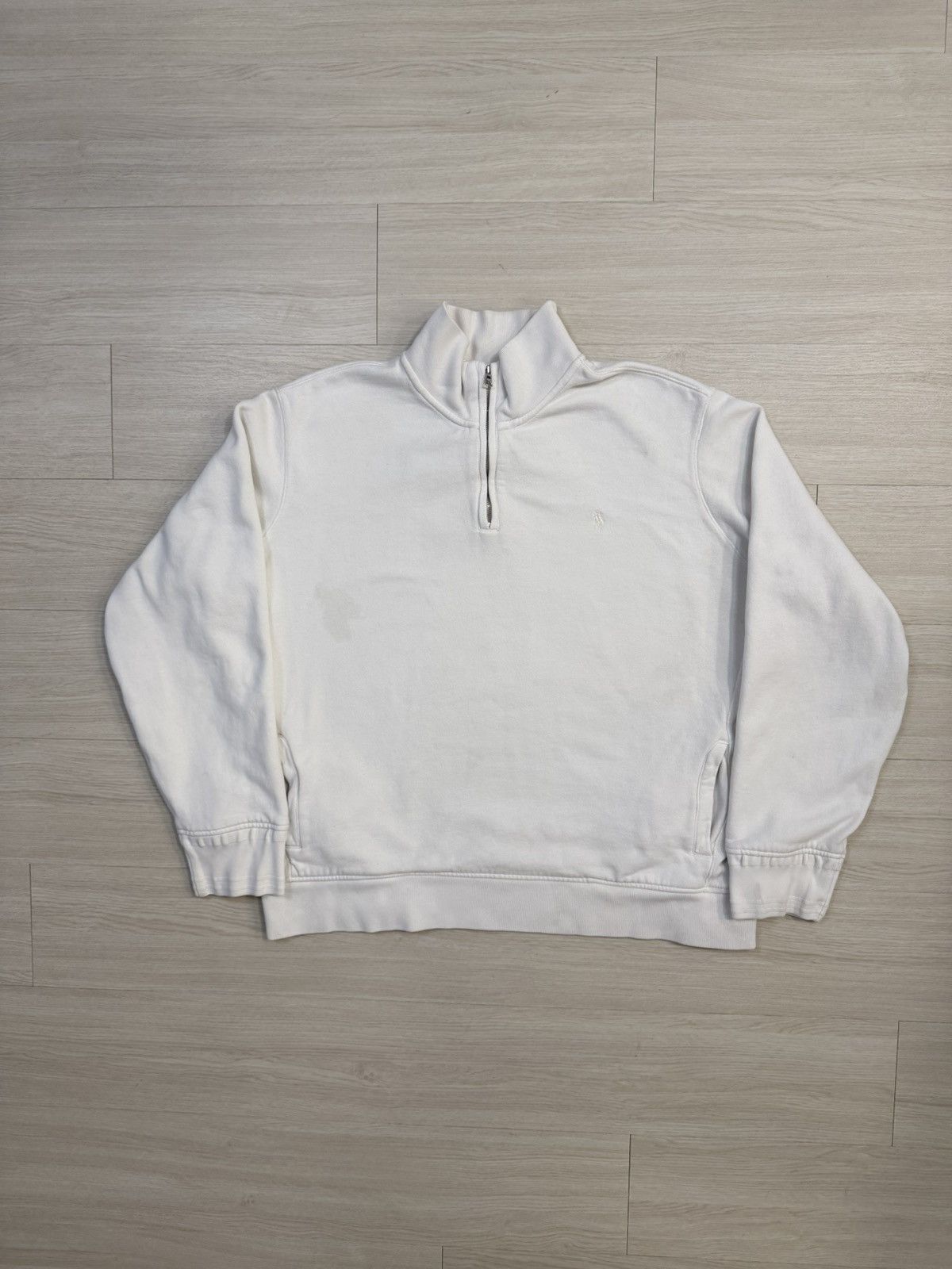 Polo Ralph Lauren Polo Ralph Lauren White Quarter Zip Pullover Size US XXL / EU 58 / 5 - 1 Thumbnail