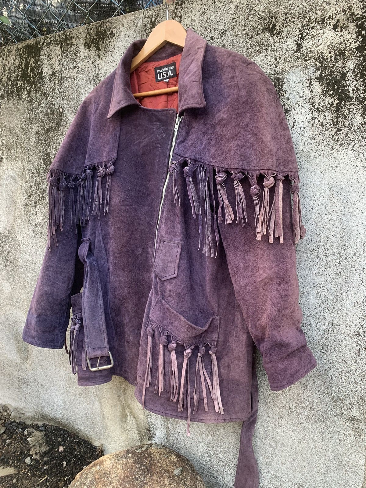 Vintage Vintage Suede Leather American Western Fringe Jacket Size S / US 4 / IT 40 - 2 Thumbnail