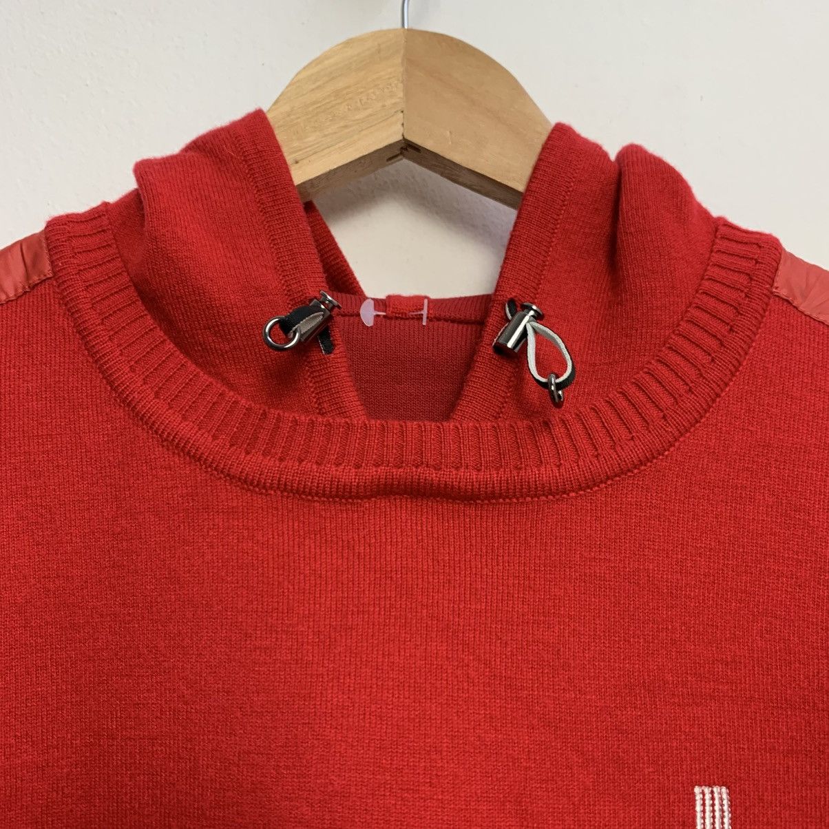 Lanvin Lanvin Sport Red Knit Hoodie w/ Nylon Paneling Size US S / EU 44-46 / 1 - 4 Thumbnail