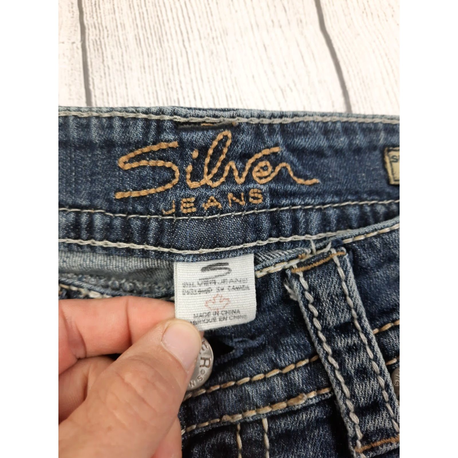 Silver Jeans Co. VINTAGE Silver Jeans Suki Surplus Jeans Womens 28x36 30x32 Flap Pockets Bootcut Medium Blue Mens Womens Boys Girls Size 28" / US 6 / IT 42 - 3 Thumbnail
