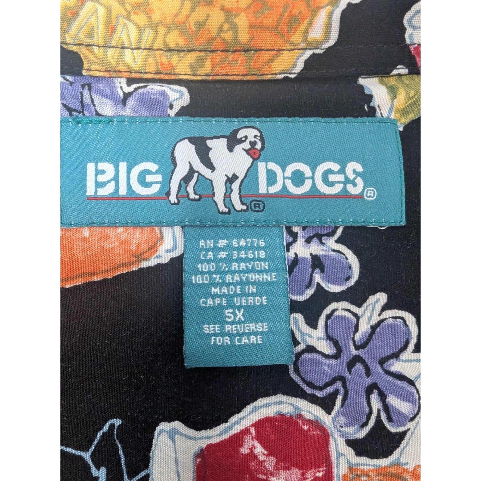 Big Dogs VINTAGE Big Dogs Shirt Mens 5X Blue Floral Beach Hawaiian Short Sleeve Button-Up Collared 5X Casual Party/Cocktail Travel Vacation Size US XXL / EU 58 / 5 - 7 Thumbnail