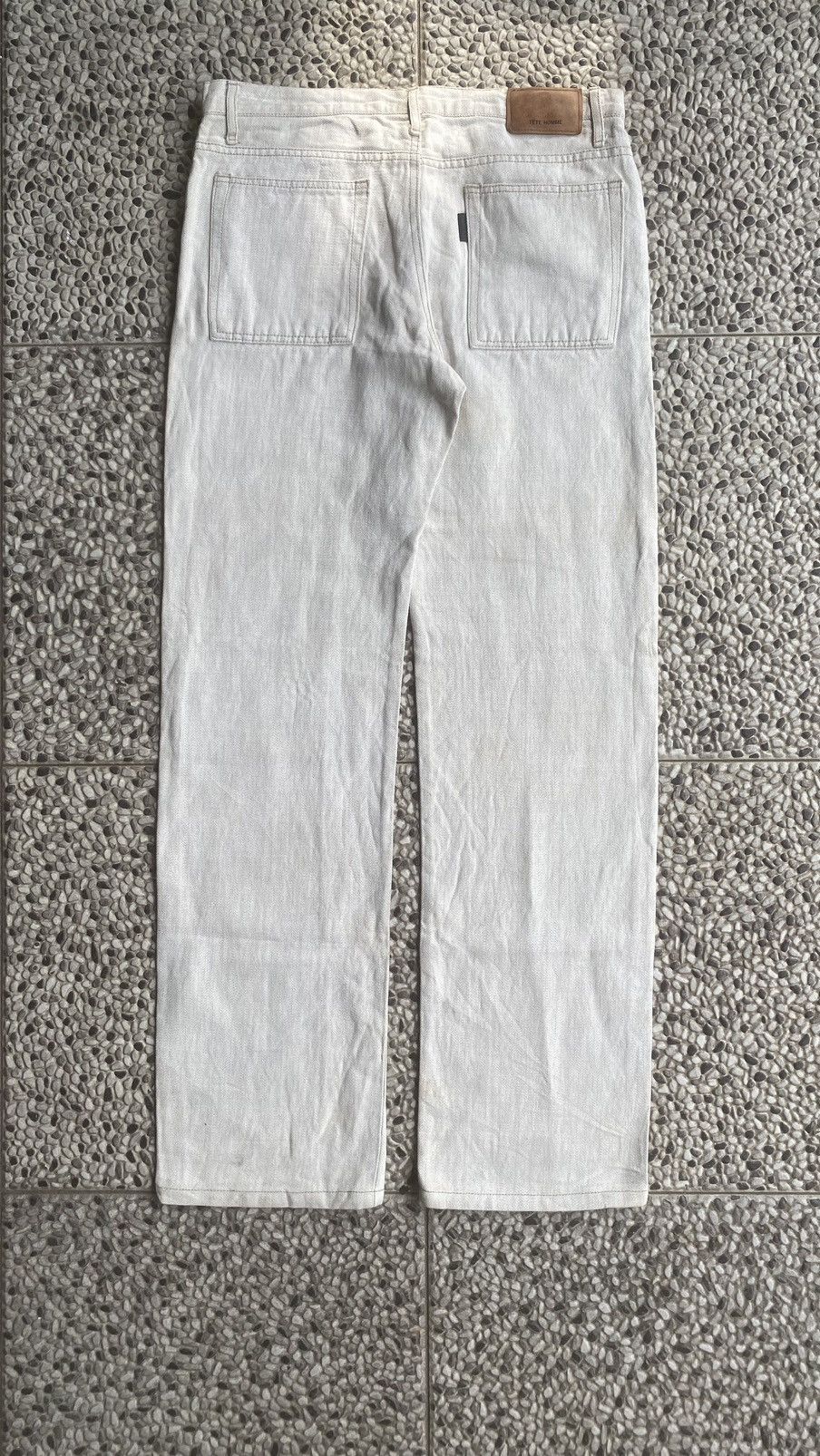 Issey Miyake TETE HOMME WHITE LINEN TROUSER PANTS Size US 32 / EU 48 - 9 Thumbnail