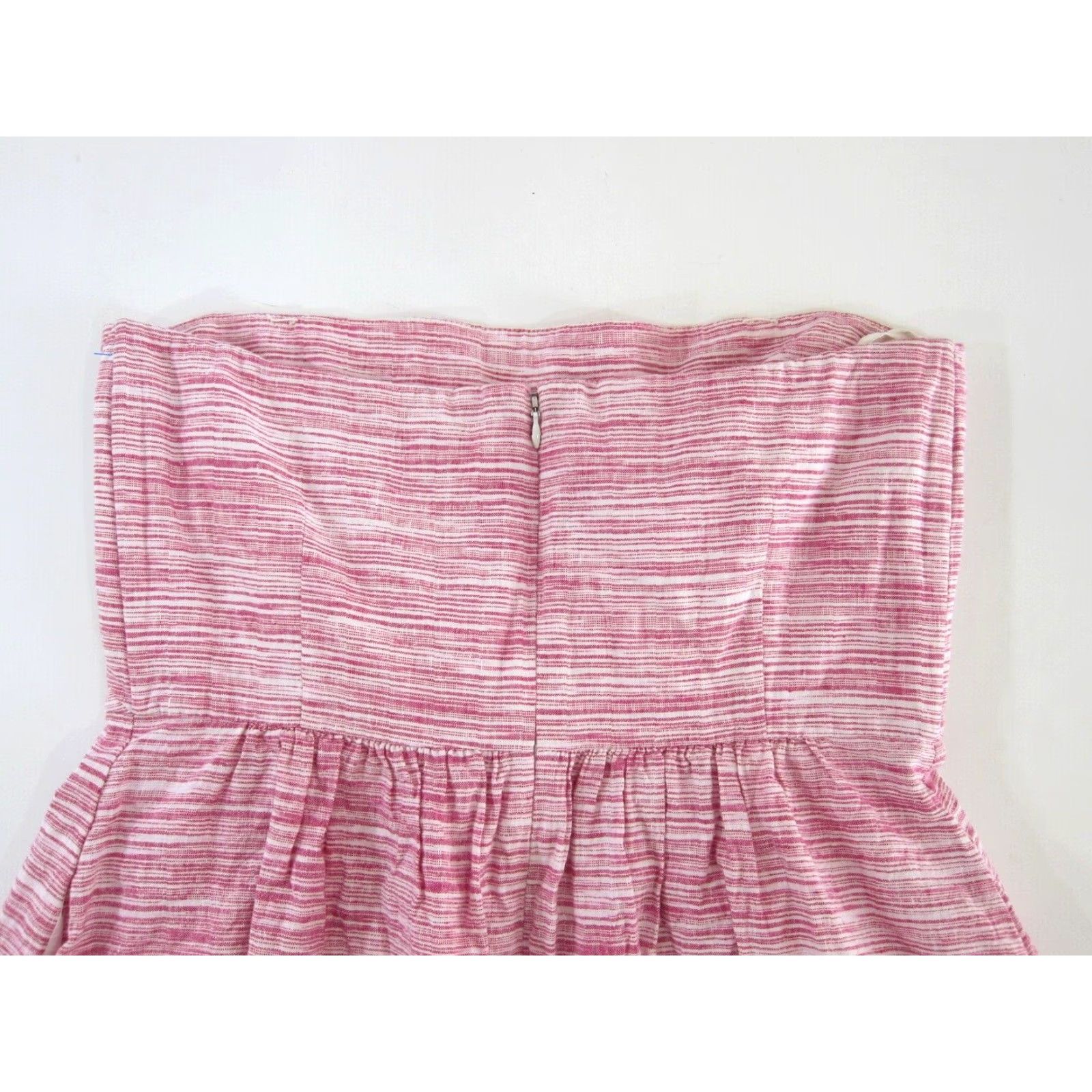 Banana Republic Banana Republic Linen Pink White Stripe Strapless Empire Waist Dress 12 Size XL / US 12-14 / IT 48-50 - 5 Thumbnail